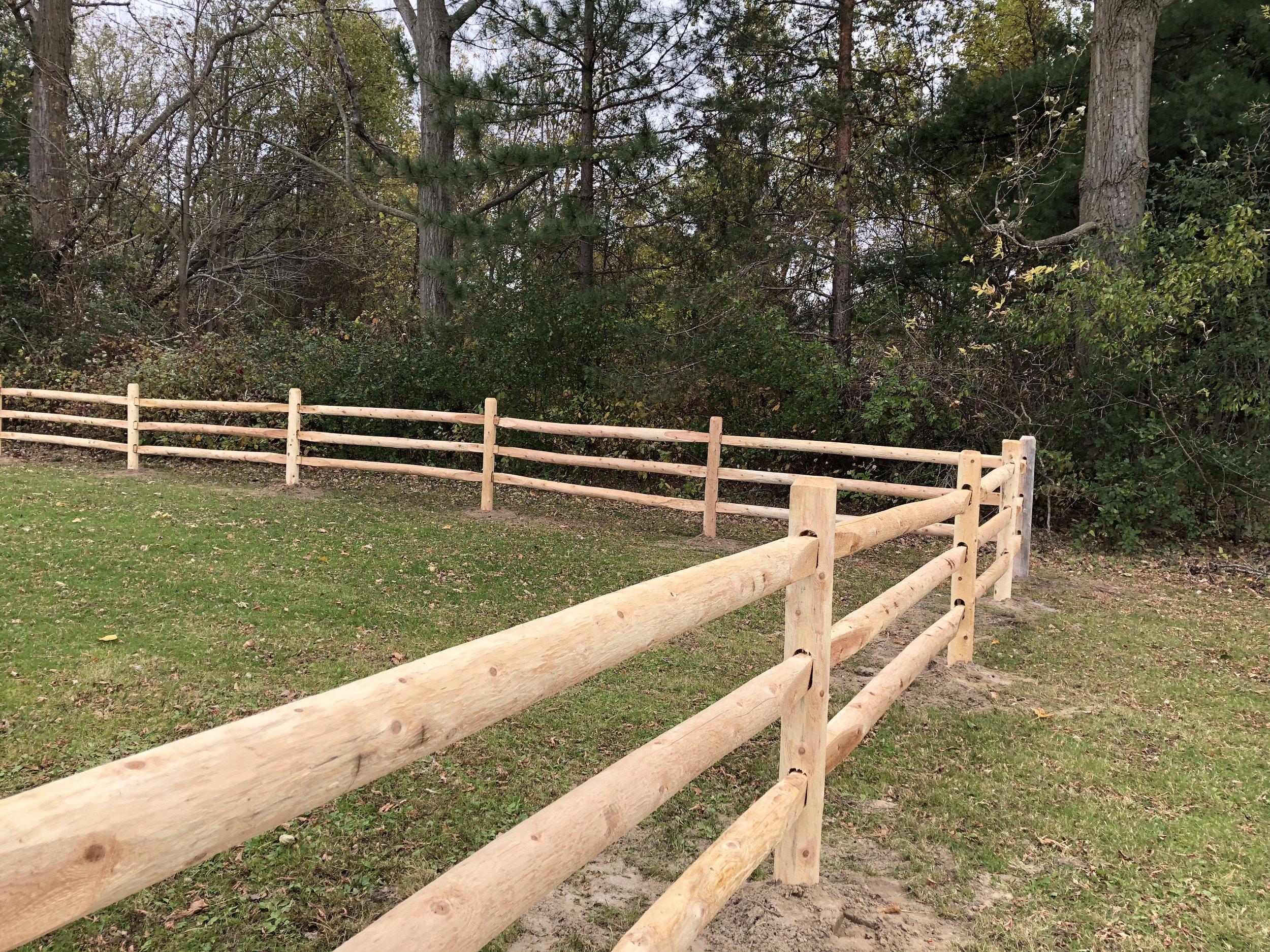 Lanark Cedar Paddled Post & Rail Fence