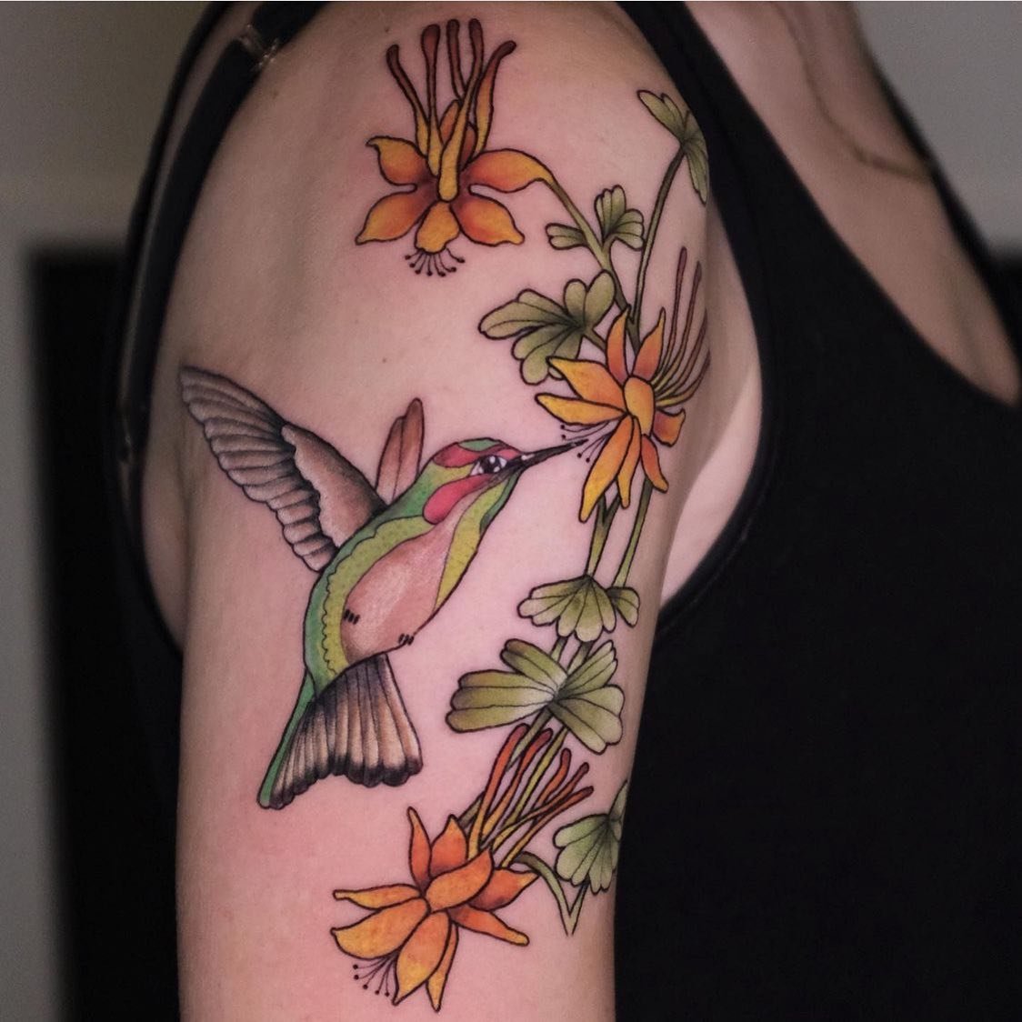 Trumpet Creeper  Hummingbird  Custom Tattoo design by Tom   Flickr