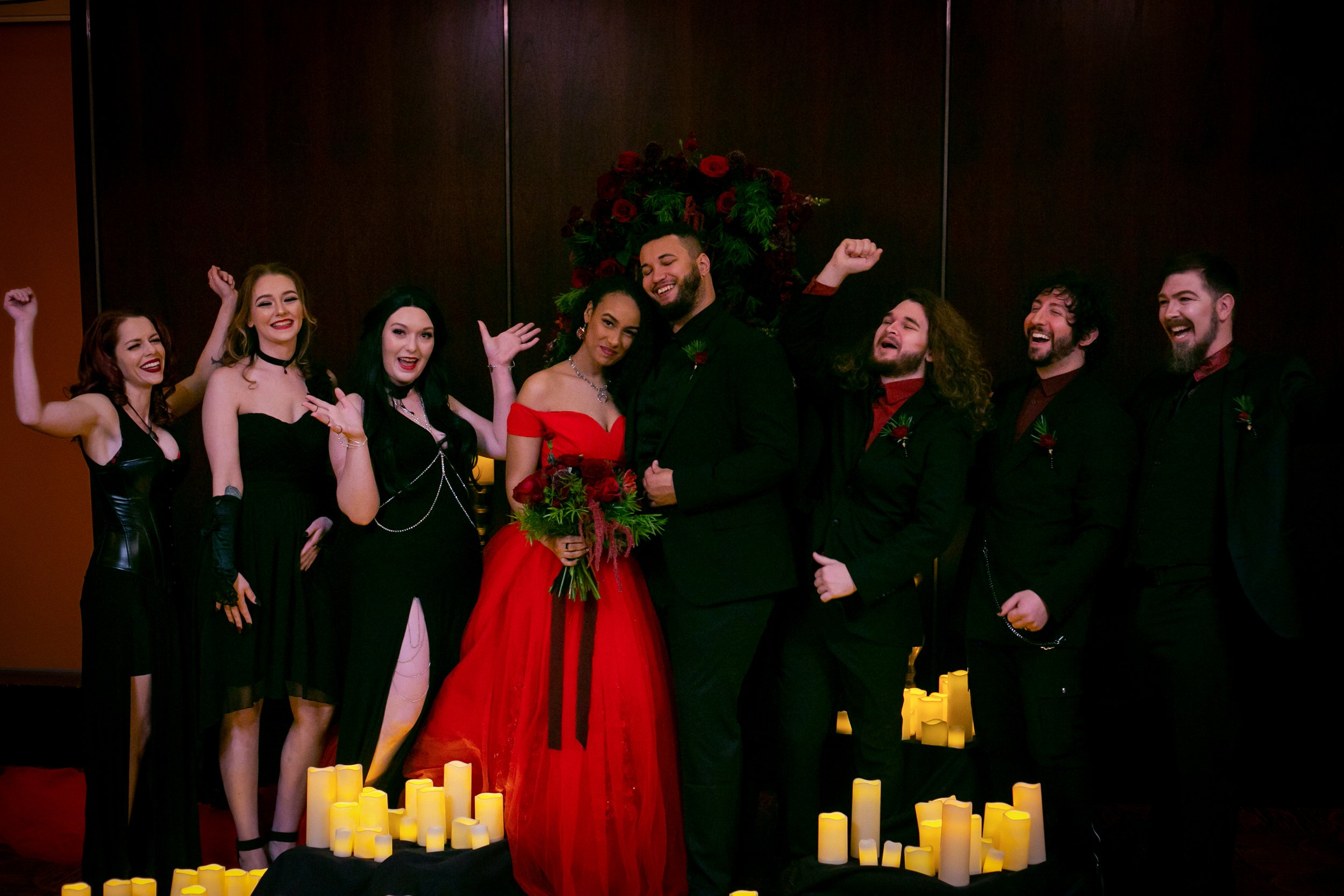 Bridemaids and Groomsmen themed photography celebrating Bride and Groom at the Salem Oregon Convention Center.