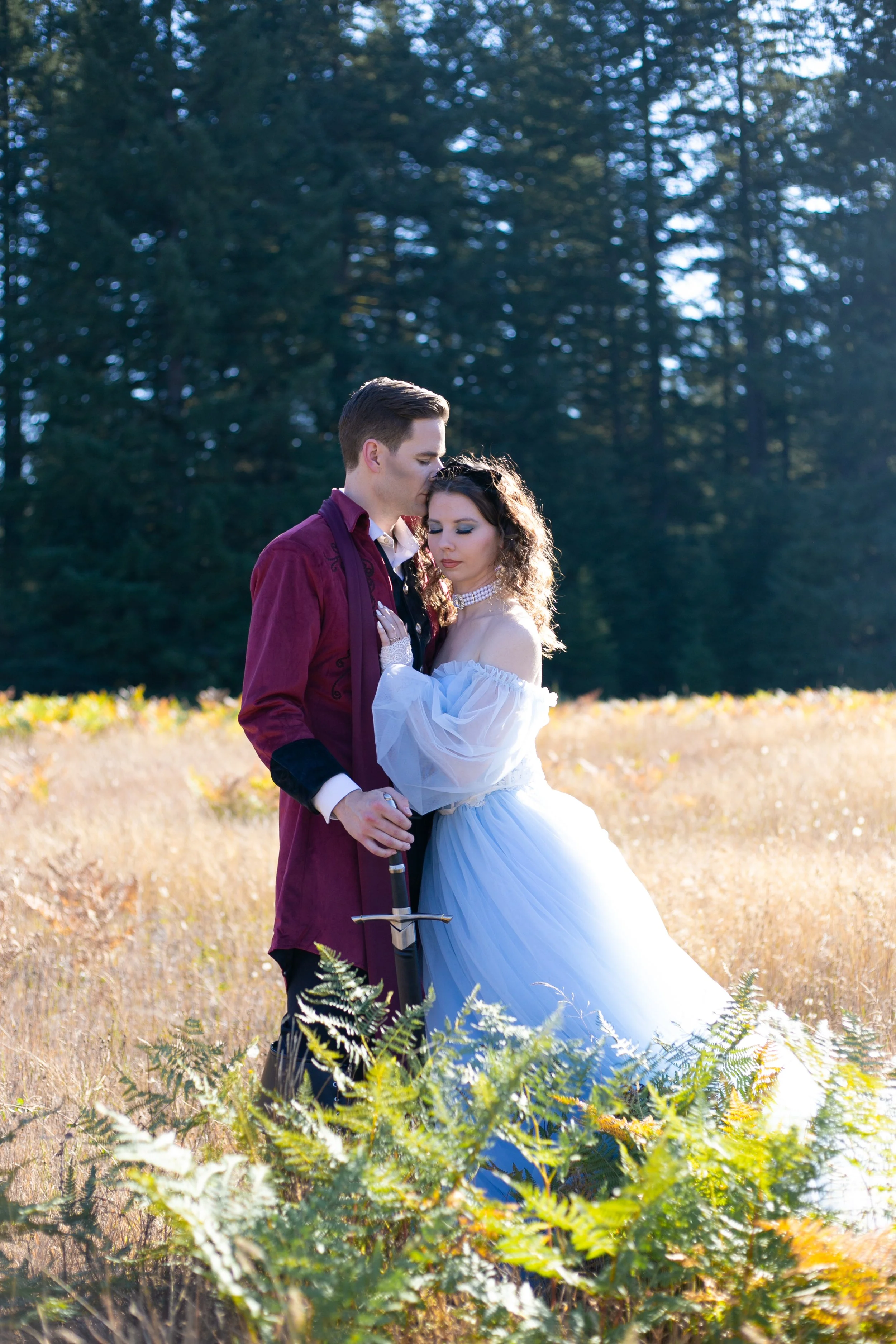 Alice in Wonderland stylized elopement session at Silver Falls in Silverton Oregon