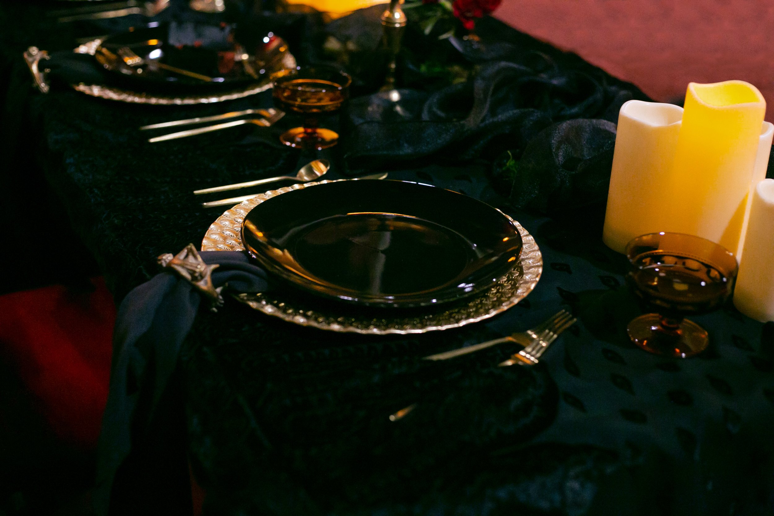 Vampire wedding photography at the Salem Oregon convention center and Danner and Soli Decor.