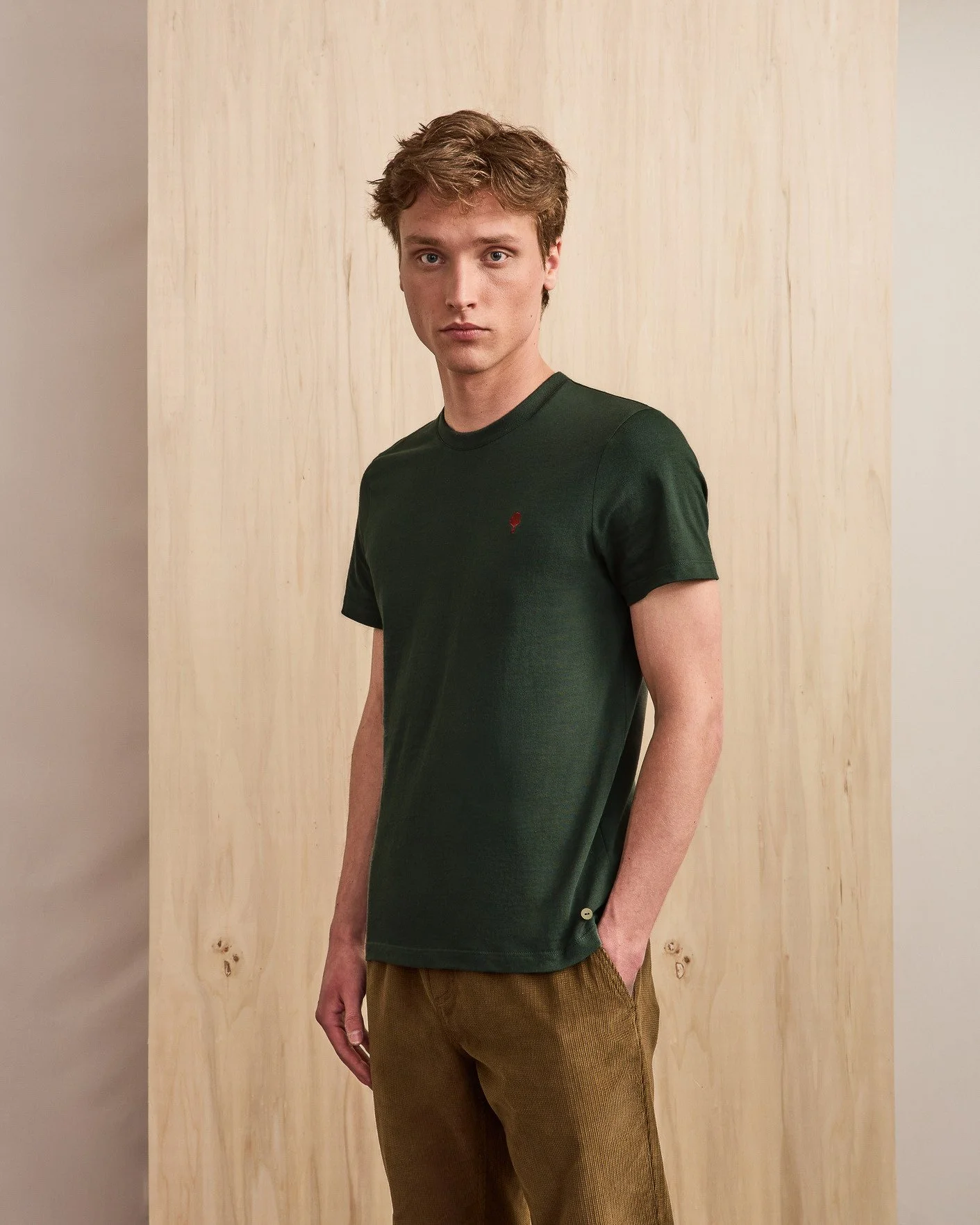T-shirt Broderie Arbre Vert foncé FAGUO