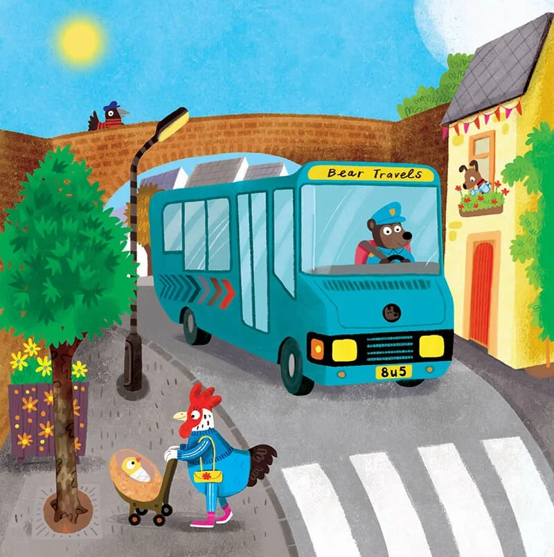 Baby on board bus book inner page
