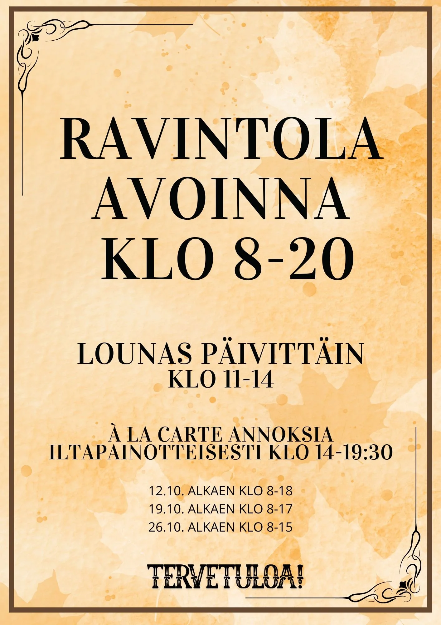 Lokakuu Talin Kartanolla