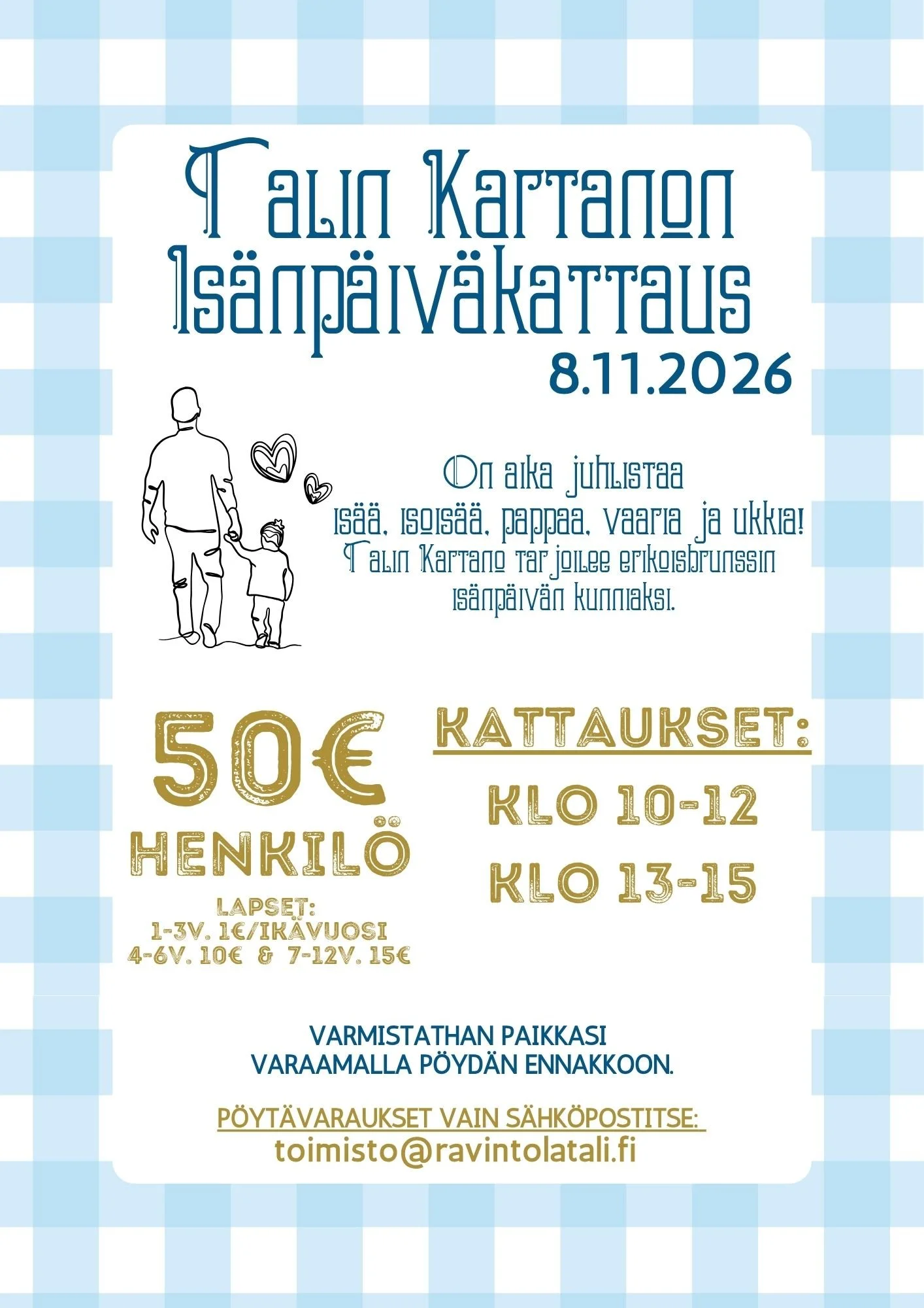 Talin Kartanon isänpäivä 8.11.2026