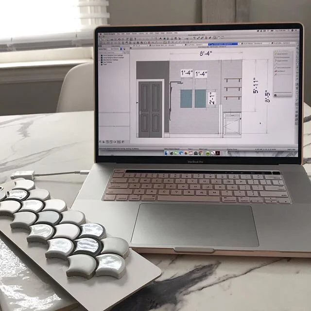 One of the many things we do as designers is figure out the smallest details such as how big of a shower niche is needed for storing all the products the client uses on a daily basis. Then working with the tile setter to establish the amount of tile 