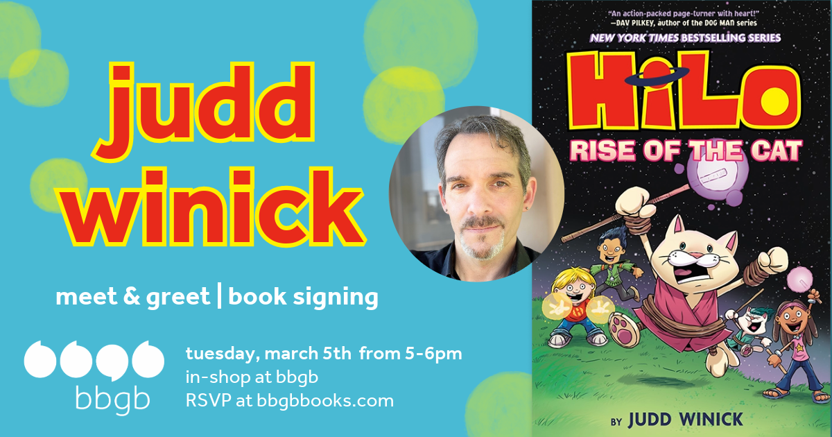 judd winick: rise of the cat (HILO #10) book signing — bbgb books
