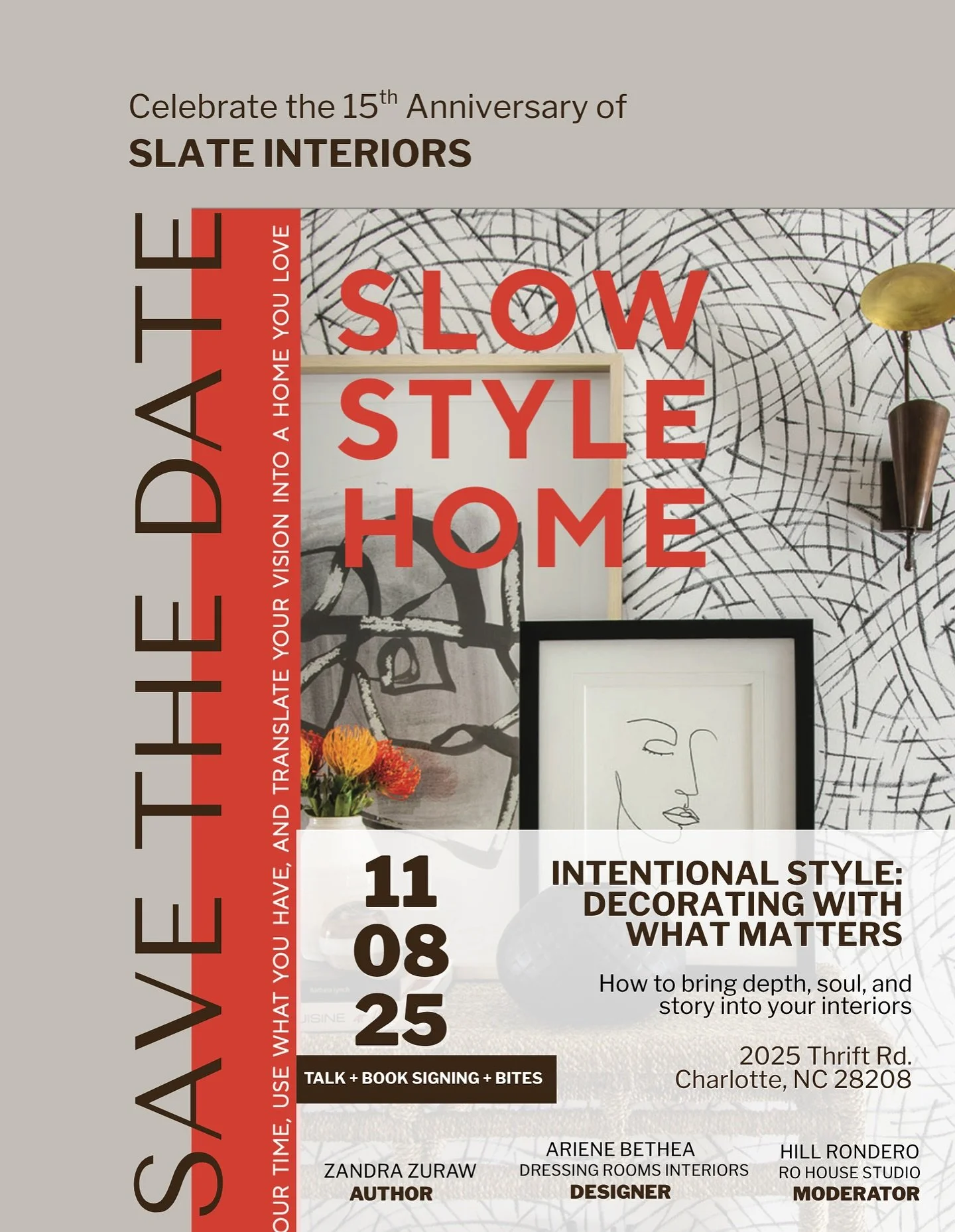 What does it mean to decorate with what matters? Join us on 11.08.25 at Slate Interiors as we welcome Zandra Zuraw, author of Slow Style Home, for a powerful conversation on designing with soul.

✨ This isn&rsquo;t your average book talk &mdash; it&r