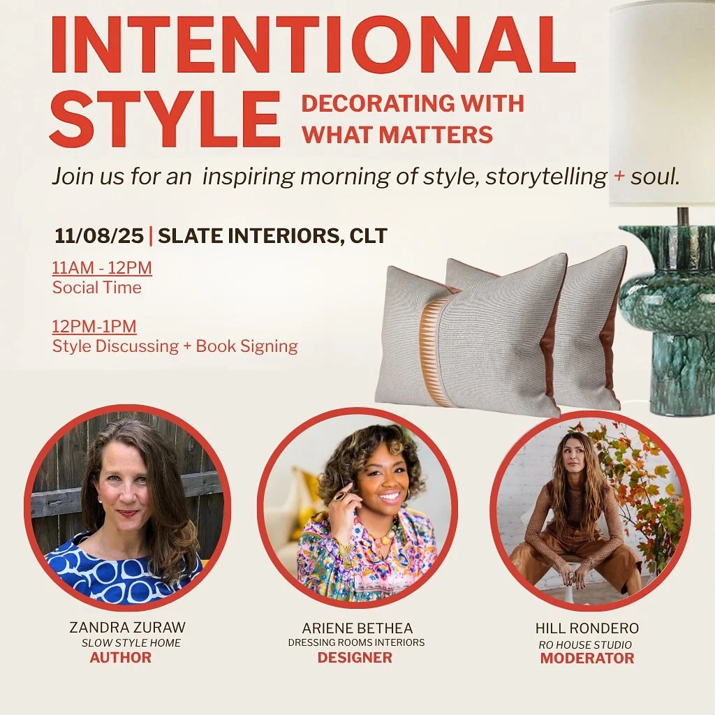 Join us this Friday at SLATE INTERIORS for an inspiring morning of style, story + soul. 

We&rsquo;re celebrating the 15th anniversary of @slateinteriors and the launch of Slow Style Home with a gathering designed to spark meaningful conversations ab