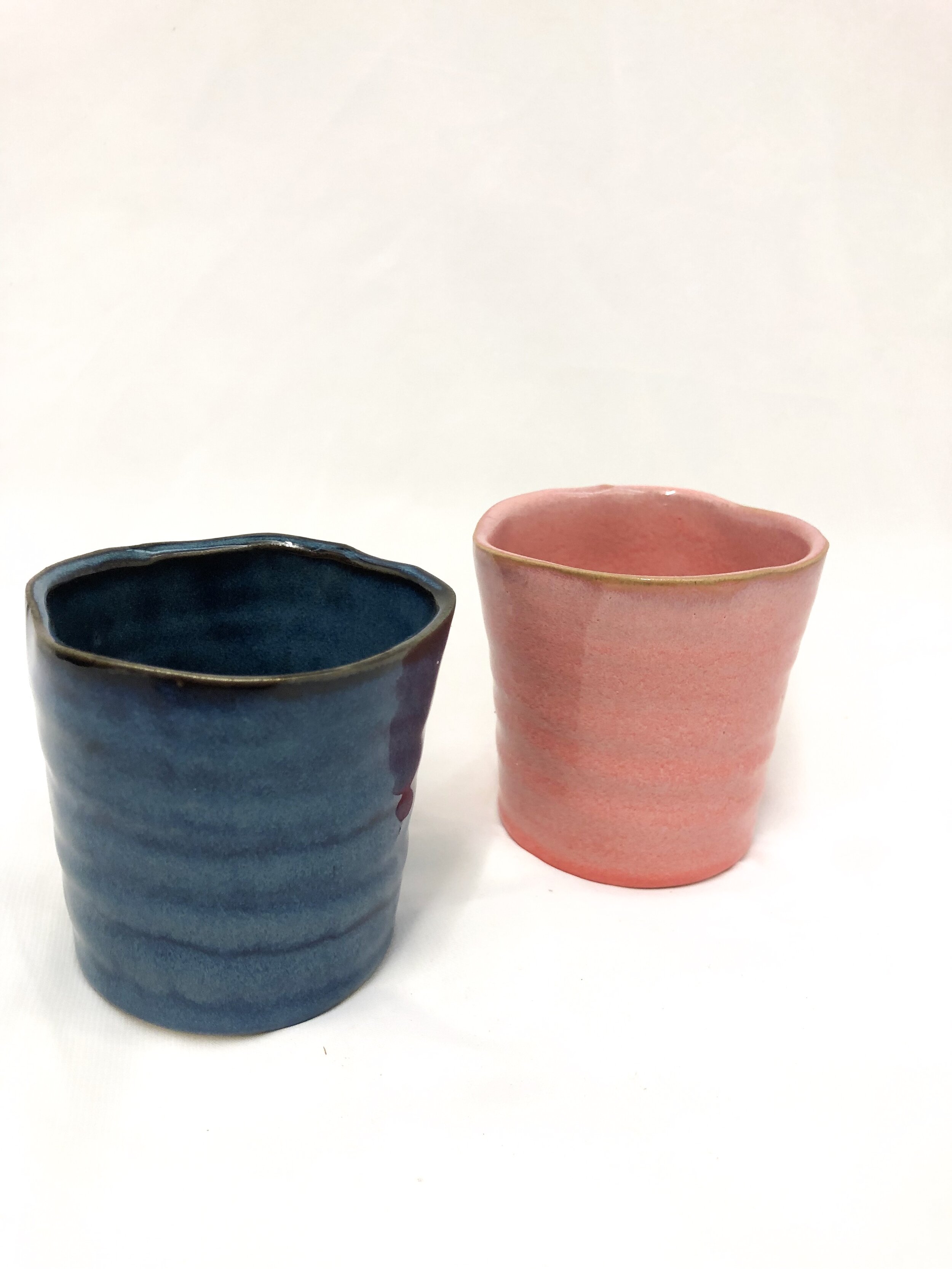 blue/pink pot tealight holder 