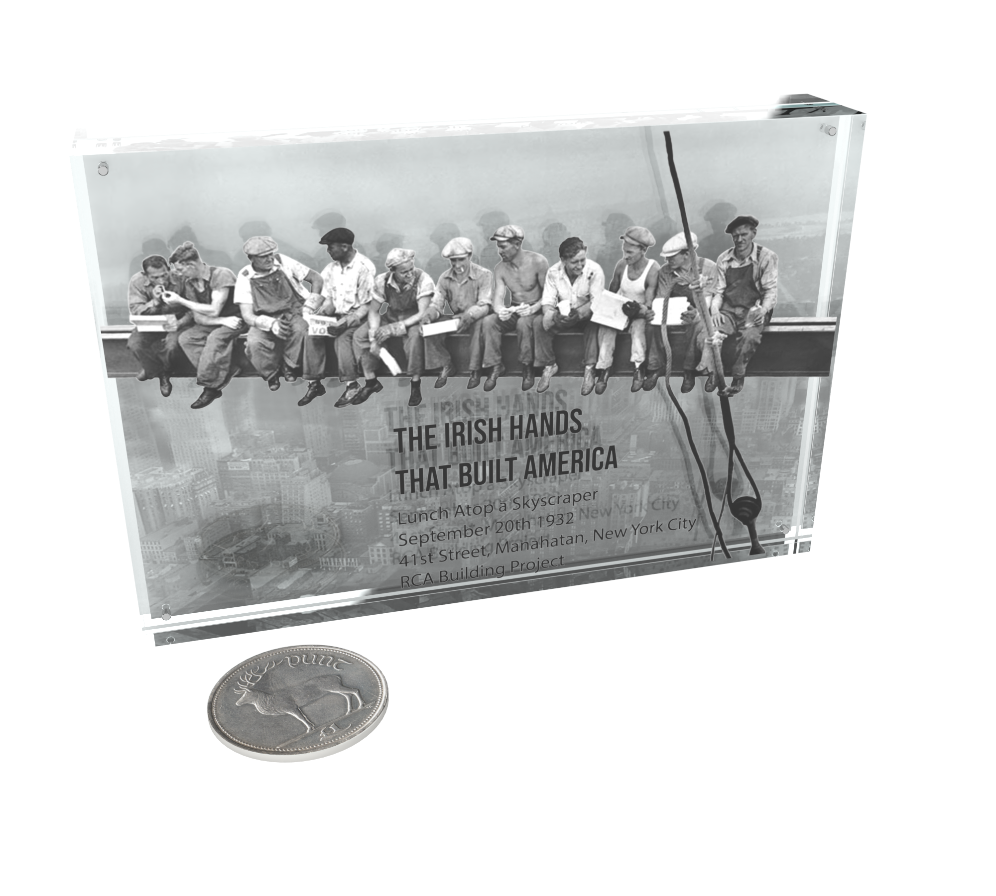 Irish hands that built America Acrylic Display