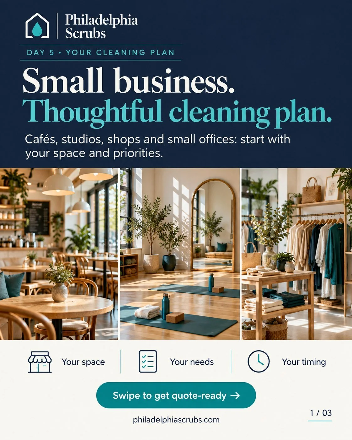 A welcoming workspace starts with a thoughtful routine.

Swipe for a simple guide to planning cleaning around your guest areas, shared spaces, and office priorities.

Share your space details and preferred timing for a personalized quote.
💬 DM us or