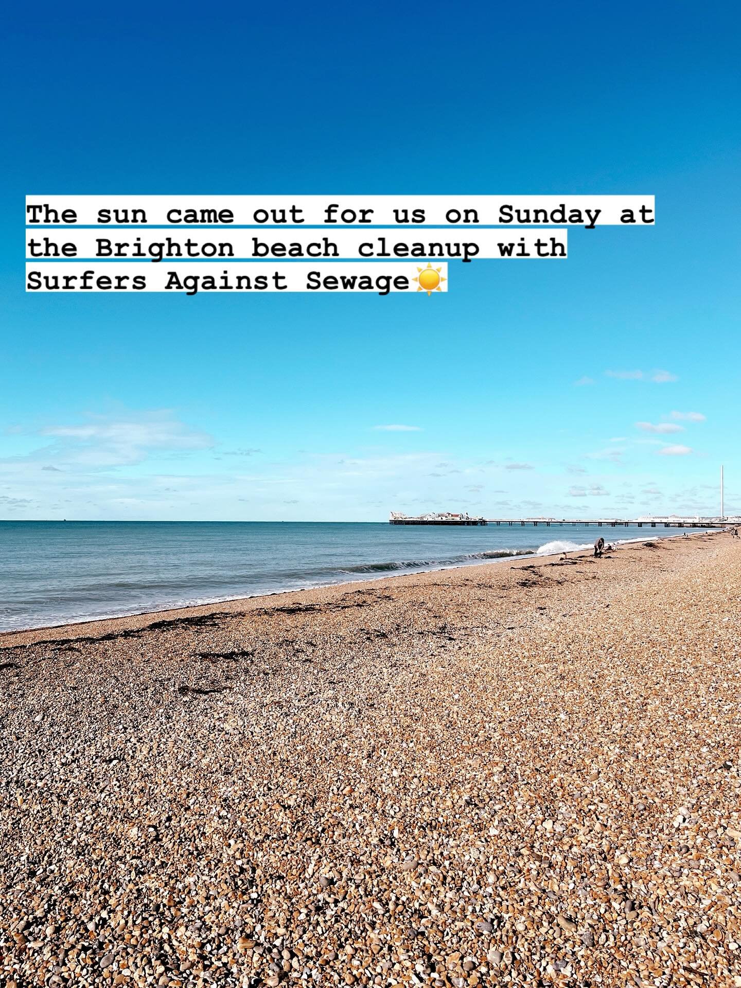 Couldn&rsquo;t have asked for better weather for the @surfersagainstsewage beach clean in Brighton on Sunday! We collected 14.5kg of rubbish around Banjo Groyne (though I didn&rsquo;t catch the final weigh-in). Such a joy to meet other ocean-lovers c