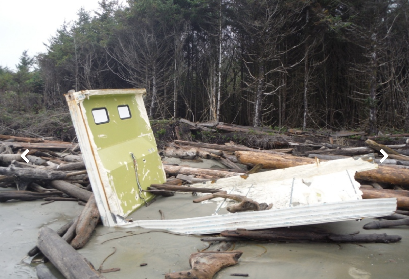 Shipping containers, Styrofoam piling up in Tofino area