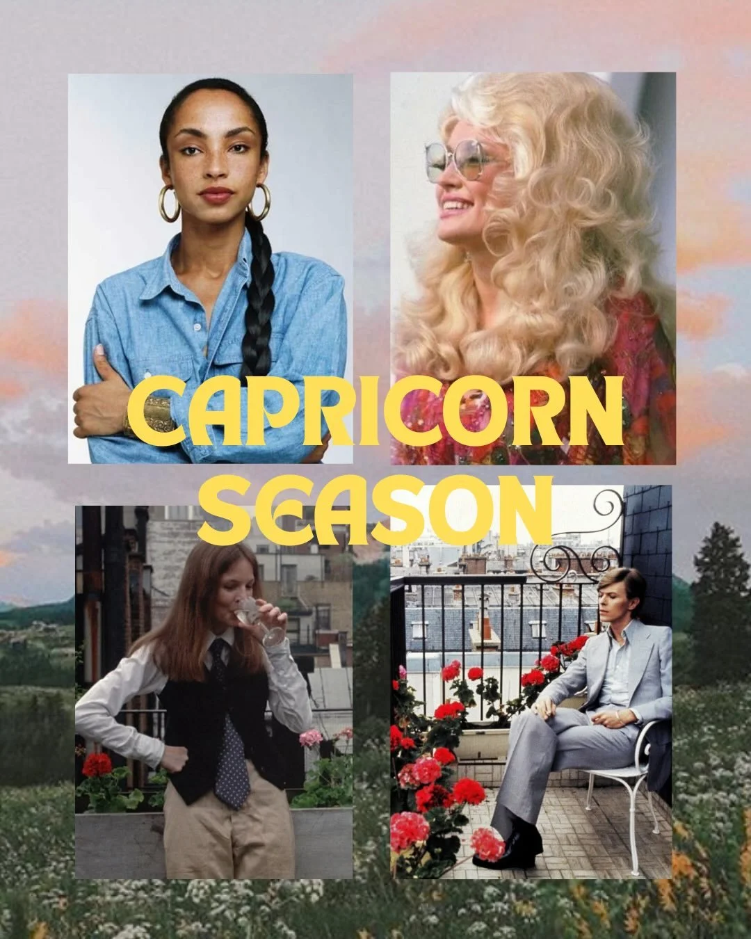 Capricorn season moodboard - possibly one of the most fun ones to make ♑️ 🐐 

So much more than the zodiac&rsquo;s CEO/Boss Baby, Capricorn is concerned with legacy and building things that last. 

Deeply understanding, intuitive, and resourceful, C