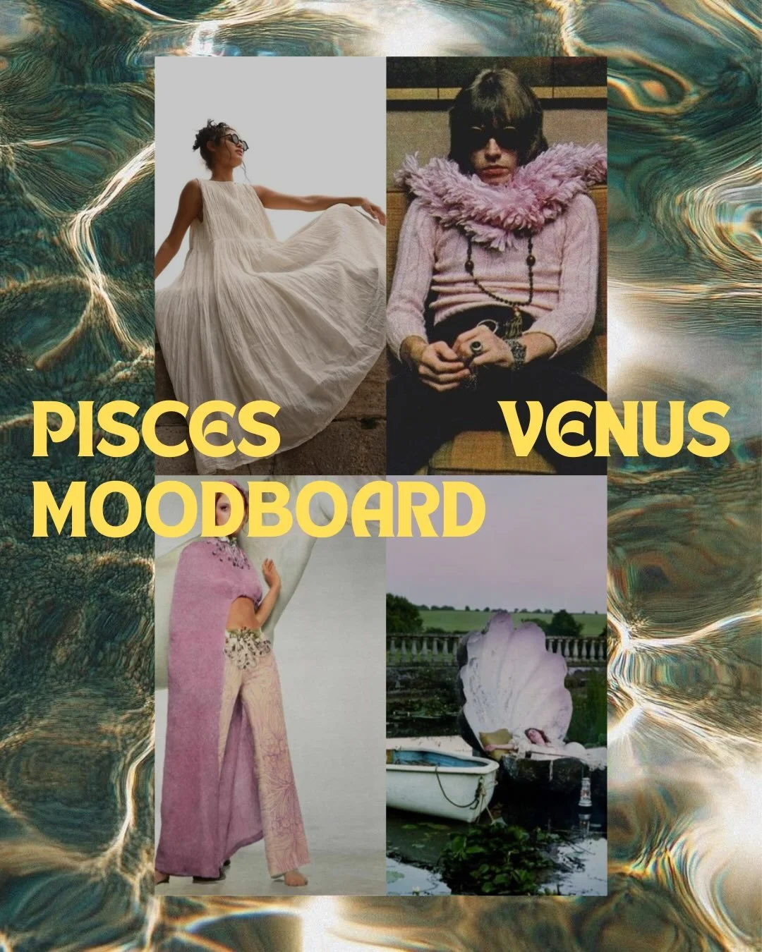 Pisces Venus is ready for a whole new artistic interpretation on your wardrobe.

Pisces Venus creates whole worlds with accessories.

Pisces Venus is where whimsical meets surreal.

Pisces Venus will romanticize the shit out of your day, if you let h