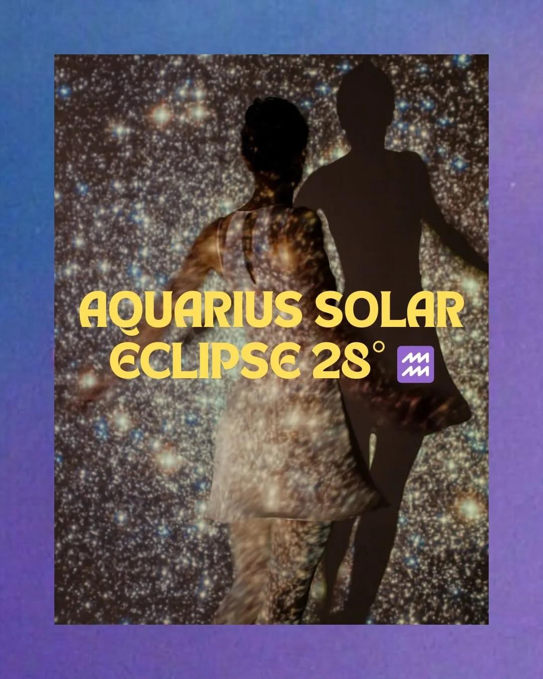 Aquarius New Moon/Solar Eclipse ♒️

The air can feel a bit erratic and electric during this time. Remember to eat, hydrate, and get fresh air into your lungs. Stay healthily detached where you can.

The more you can stop trying to control/hold on tig