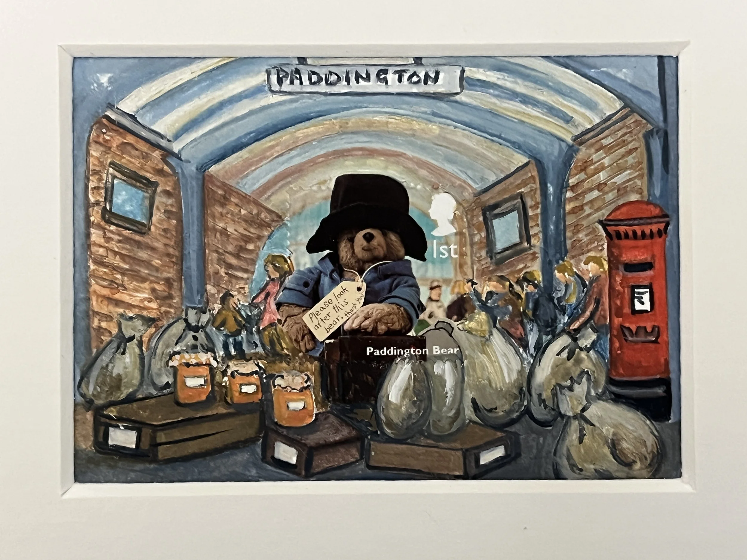 PADDINGTON BEAR Postage Stamp Art