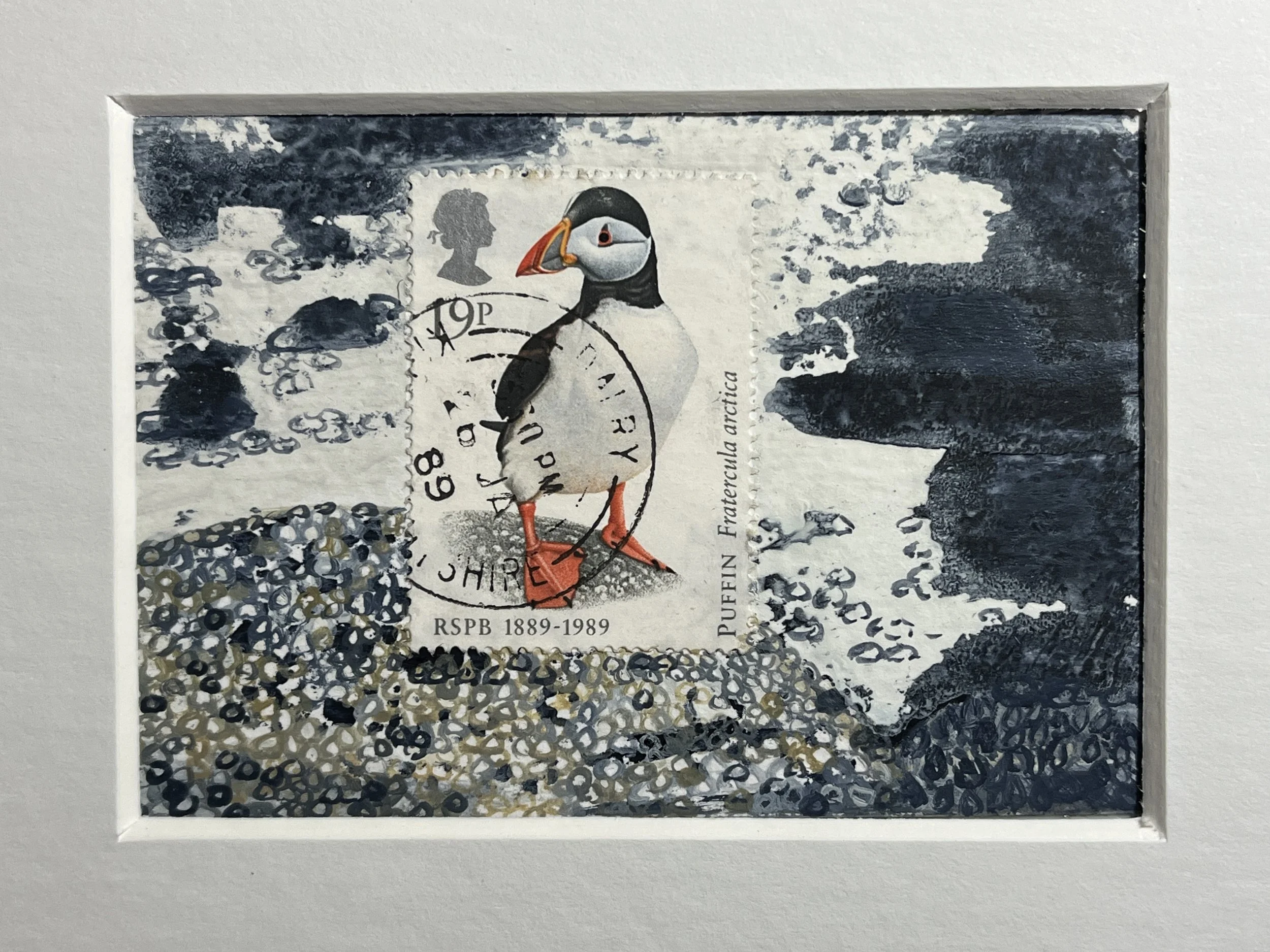 Puffin Postage Stamp Art