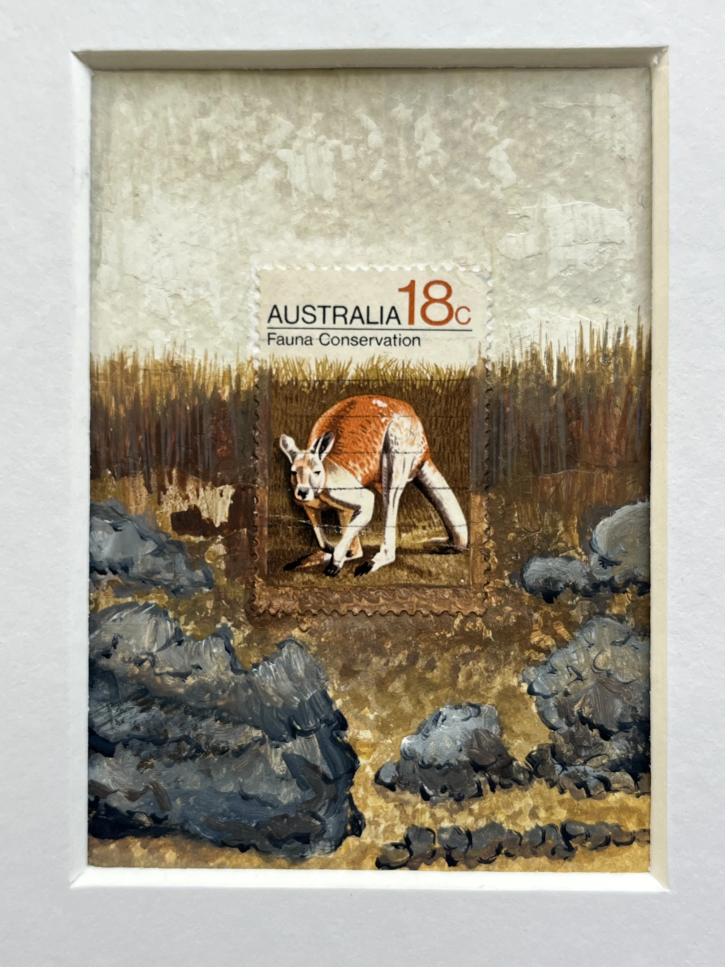 Kangaroo Postage Stamp Art