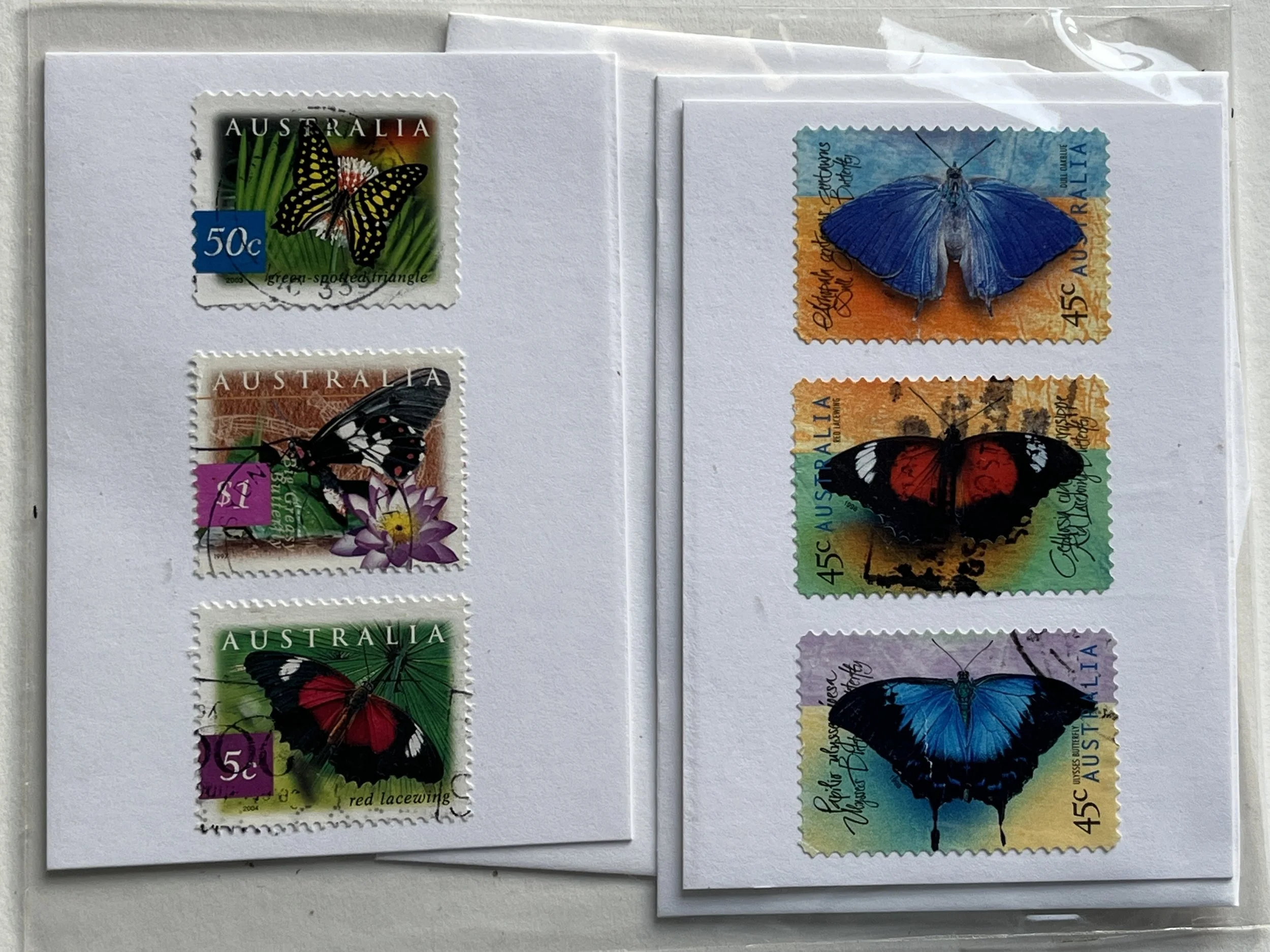 Vintage Butterfly Stamp Gift Cards (Set of 2)
