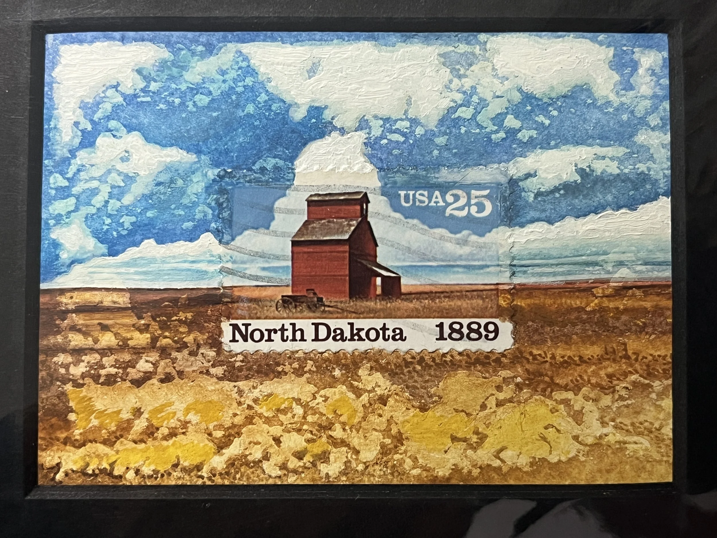 North Dakota Postage Stamp Original Art (482 framed)