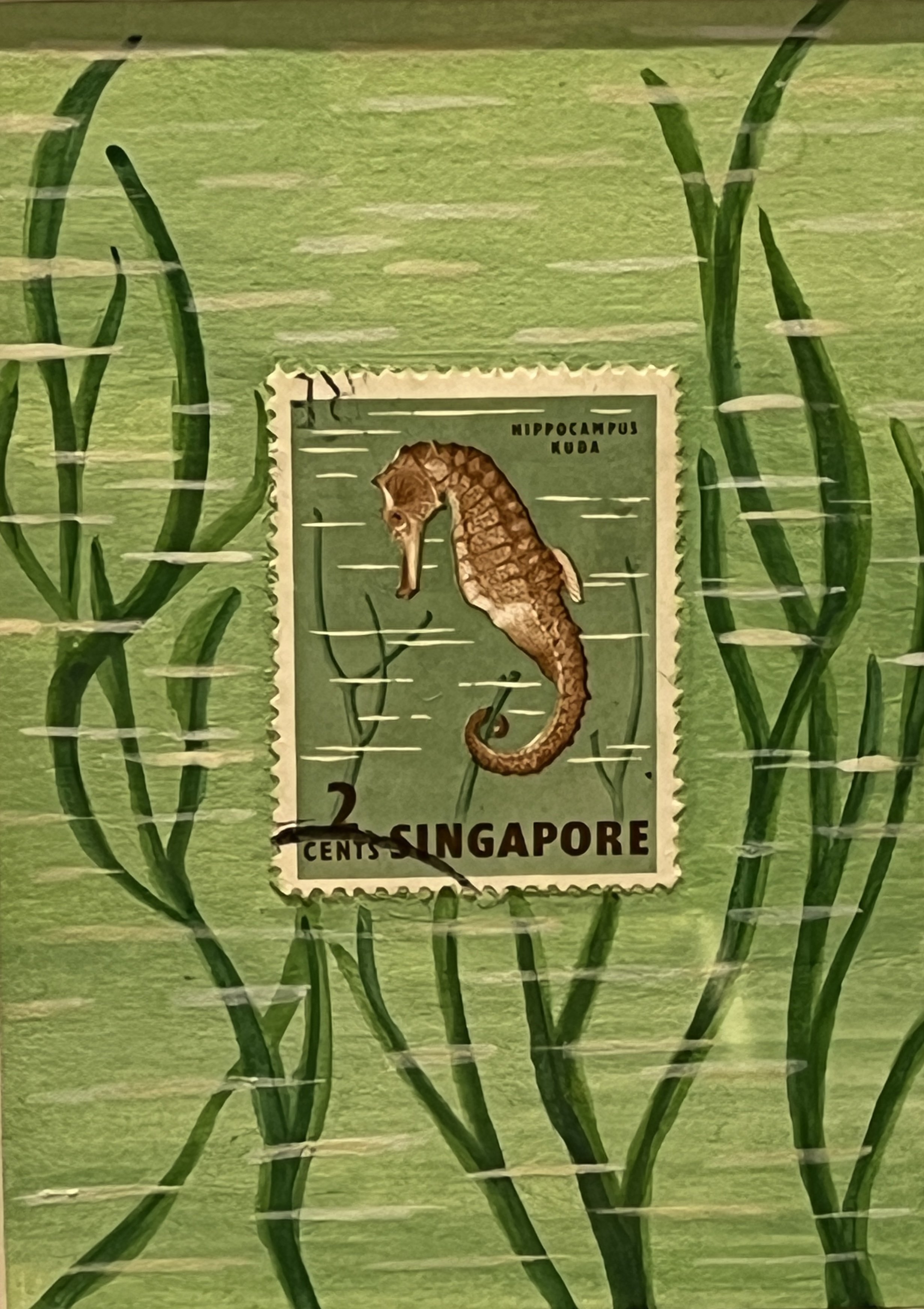 Sea Horse Singapore Postage Stamp Art (1304)