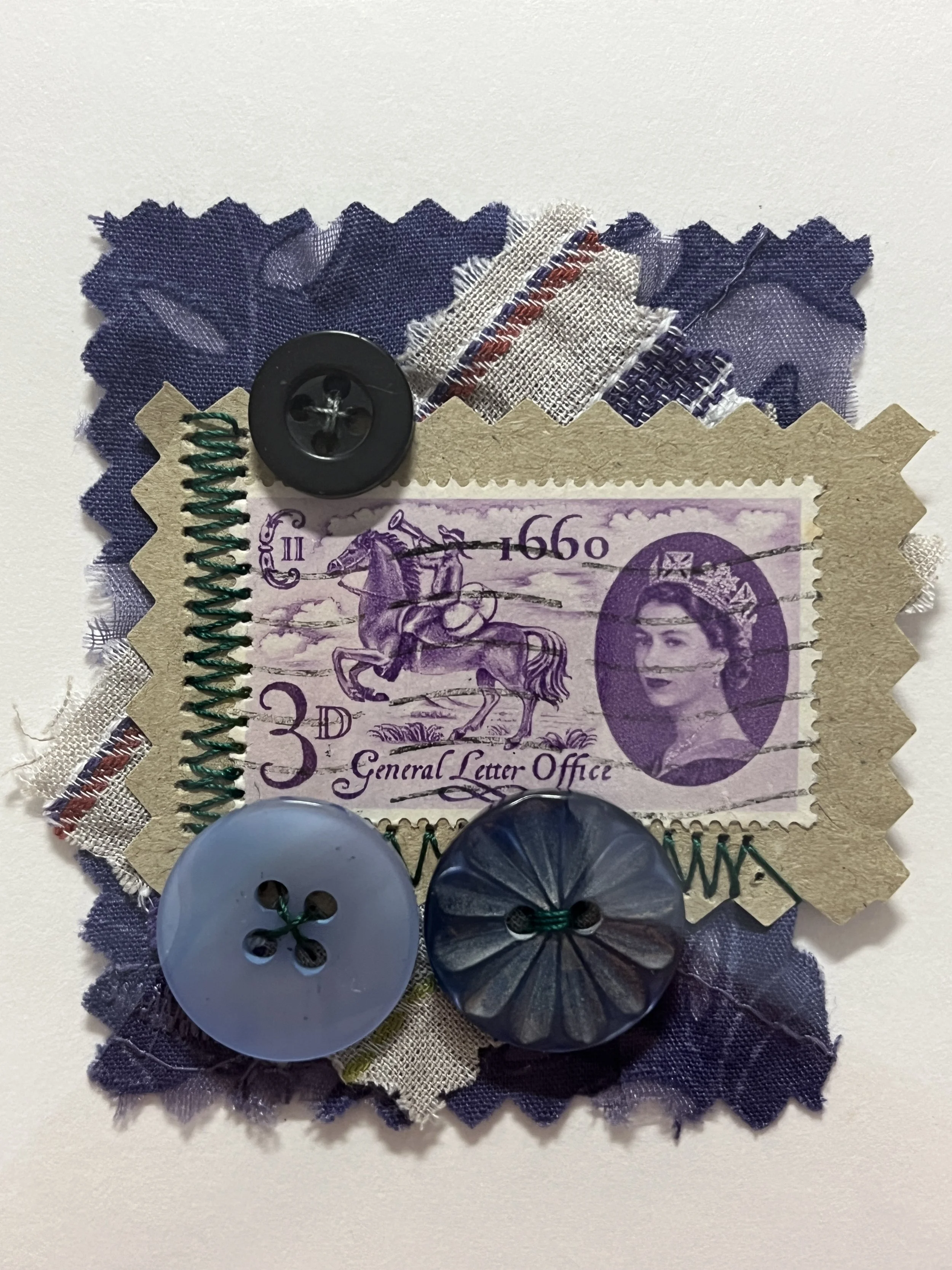 Vintage Purple Elegance Embellished Card