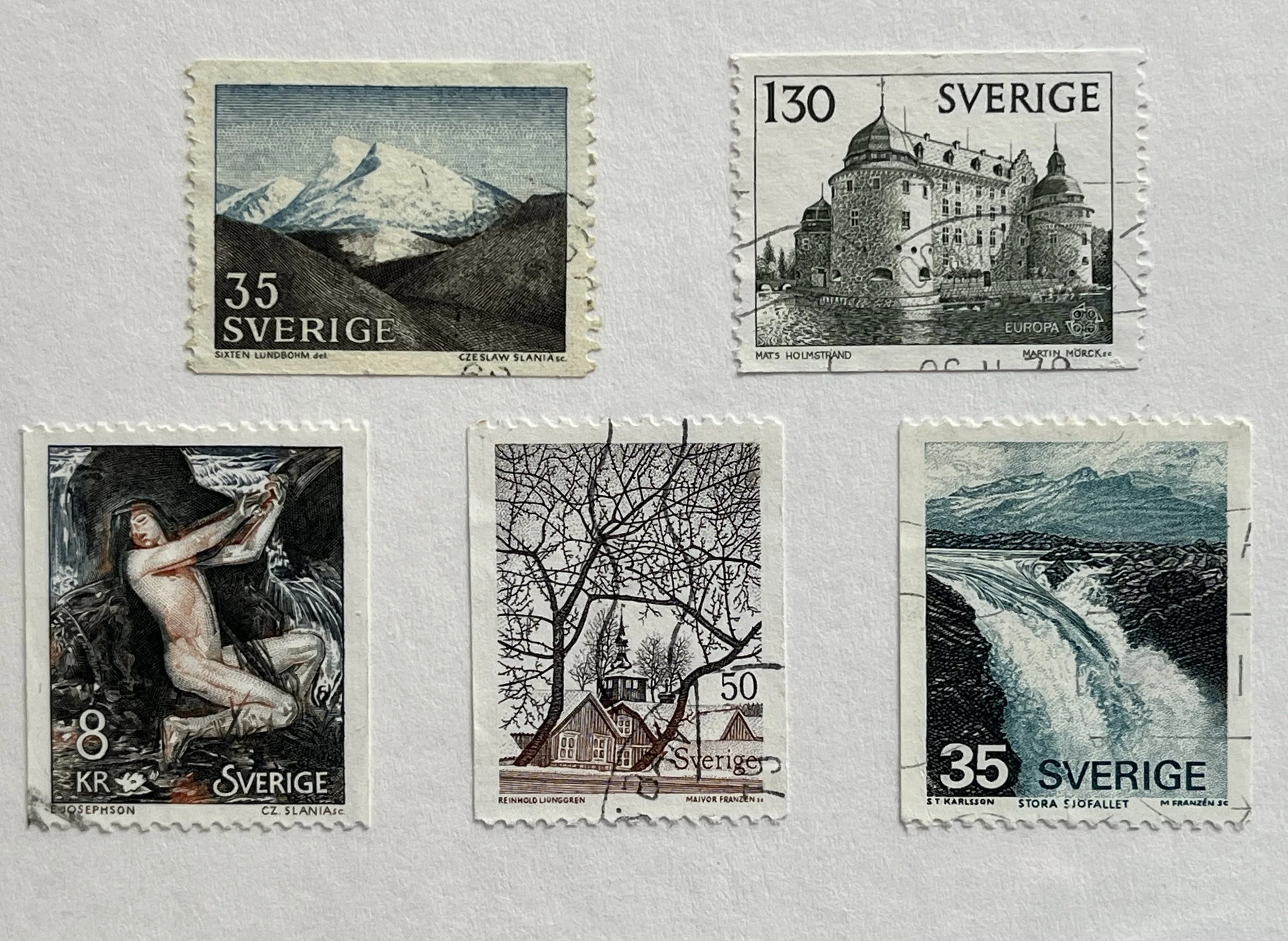 Swedish Stamps Greeting Card and Tag