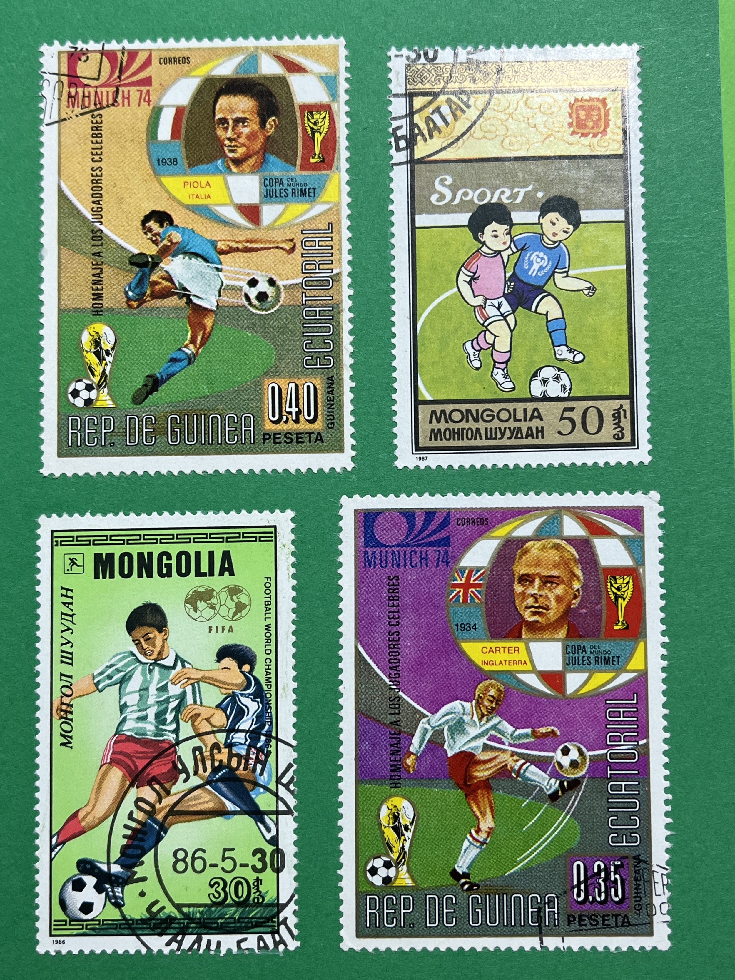 Football Stamps Greetings Card