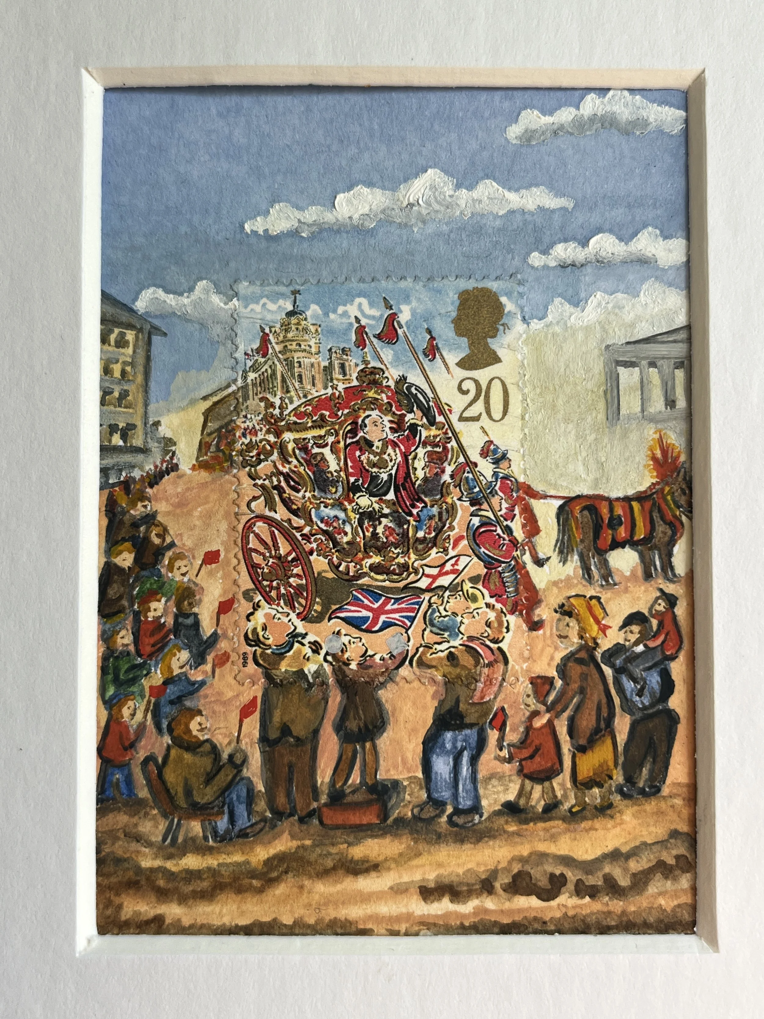 The Procession Postage Stamp Art