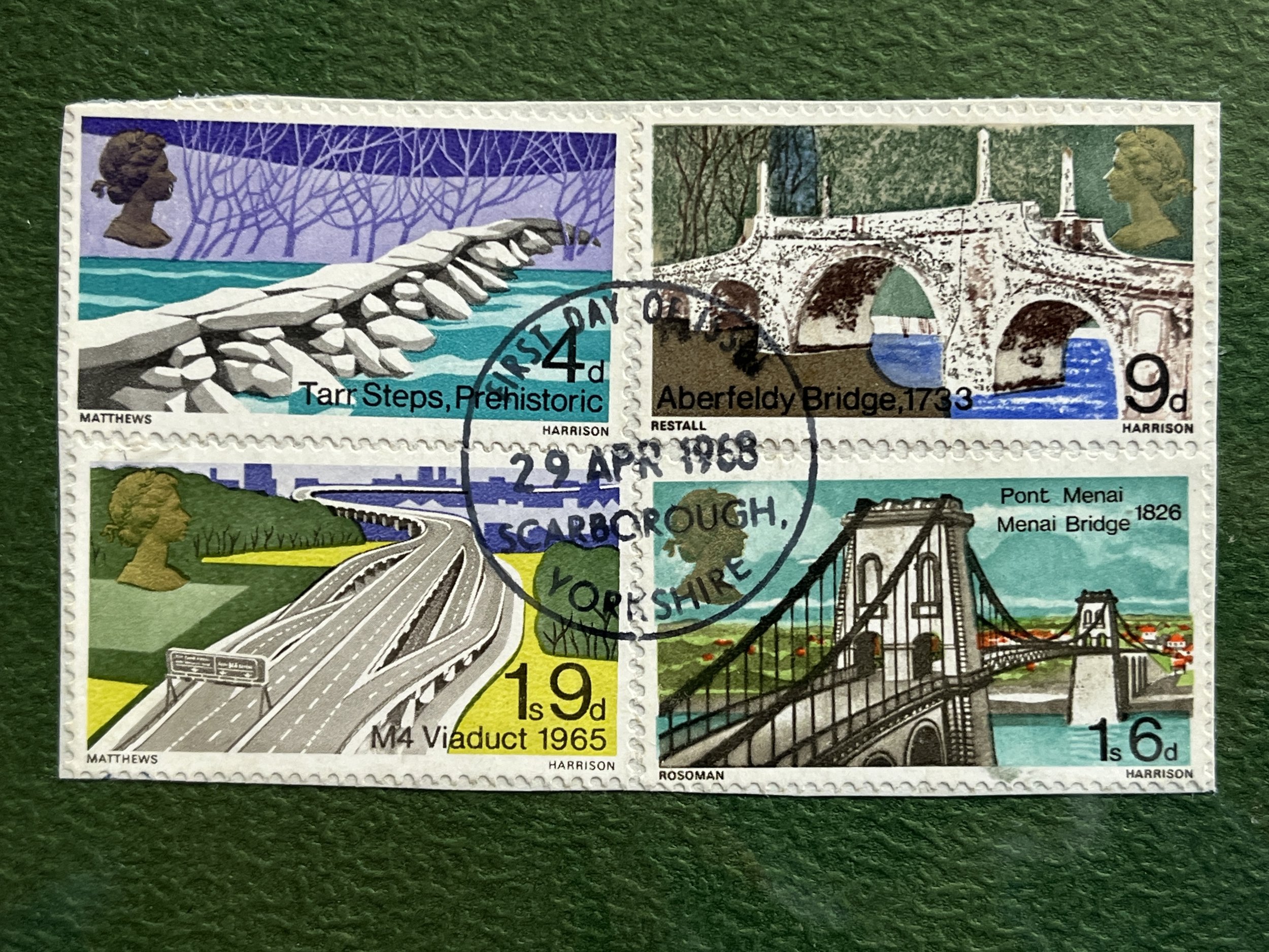 Bridges Postage Stamps Art Card