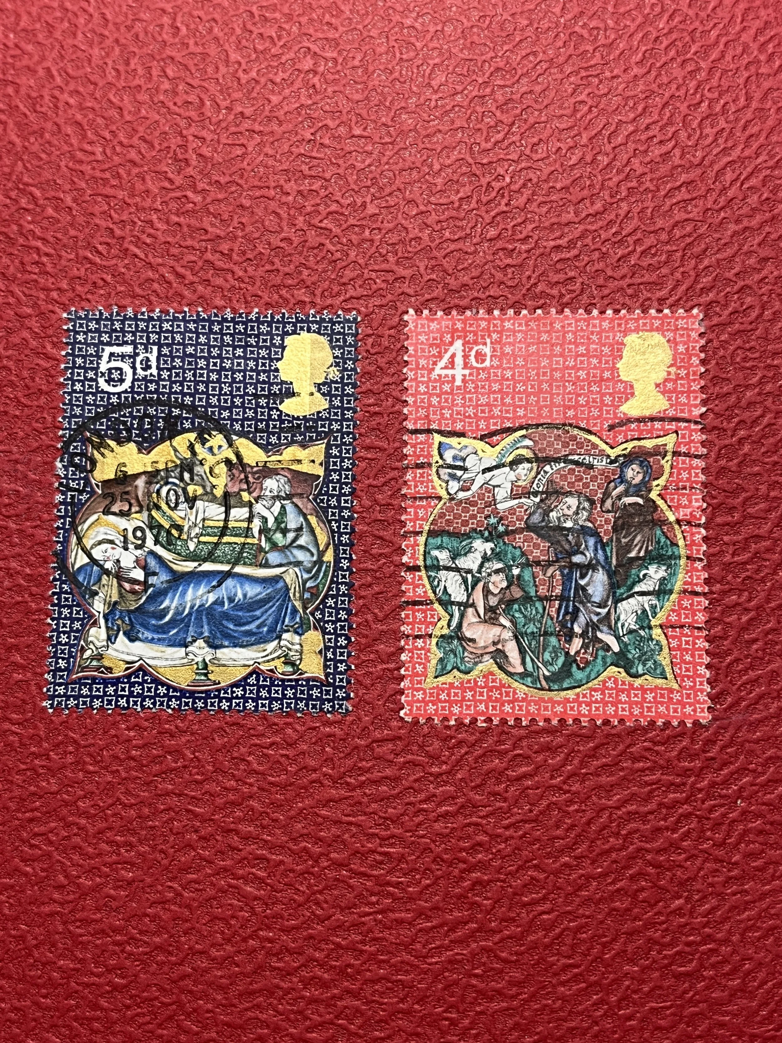 Vintage Christmas Stamp Greeting Card