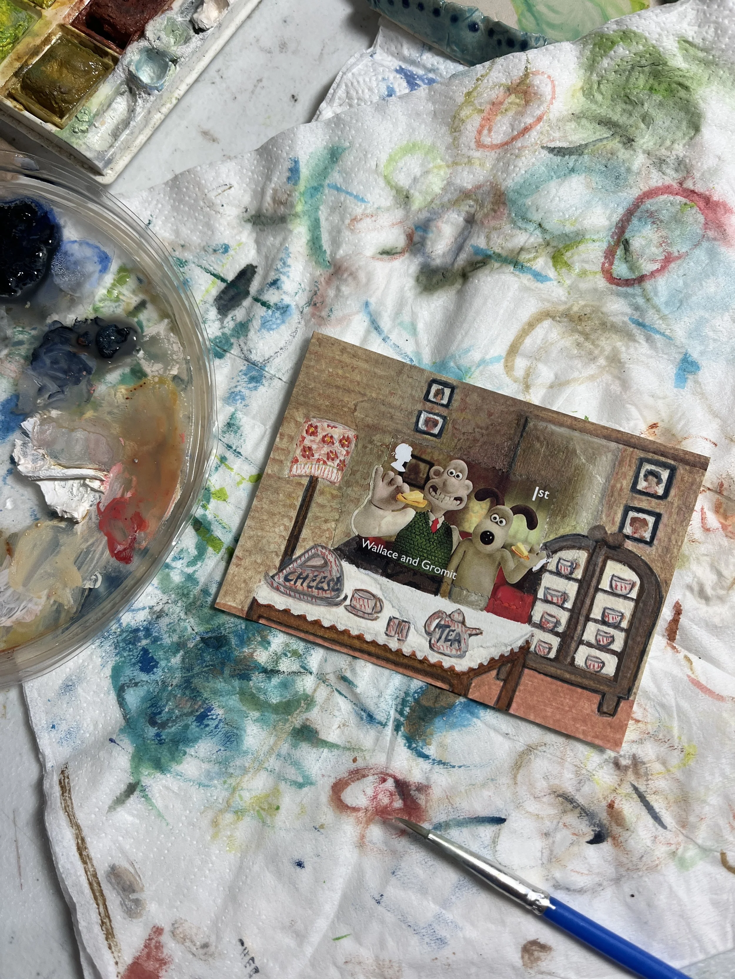 Wallace and Gromit Postage Stamp Mini Artwork