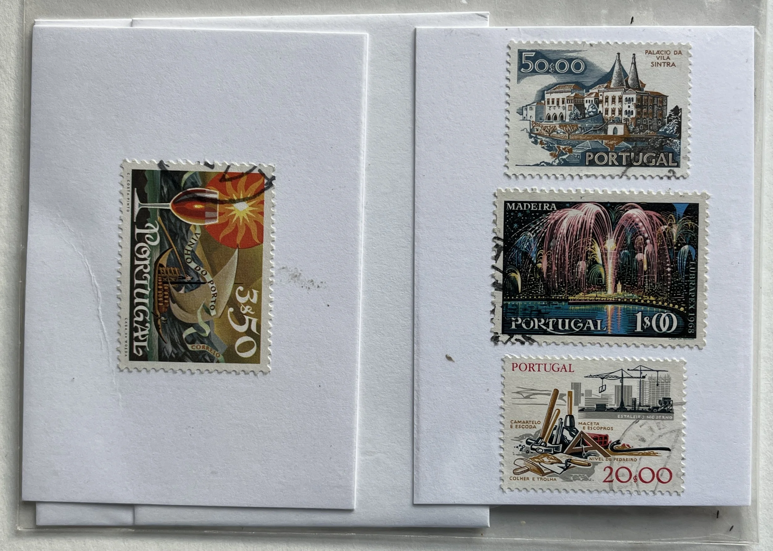 Portugal Postage Stamp Greeting Cards Set of 2