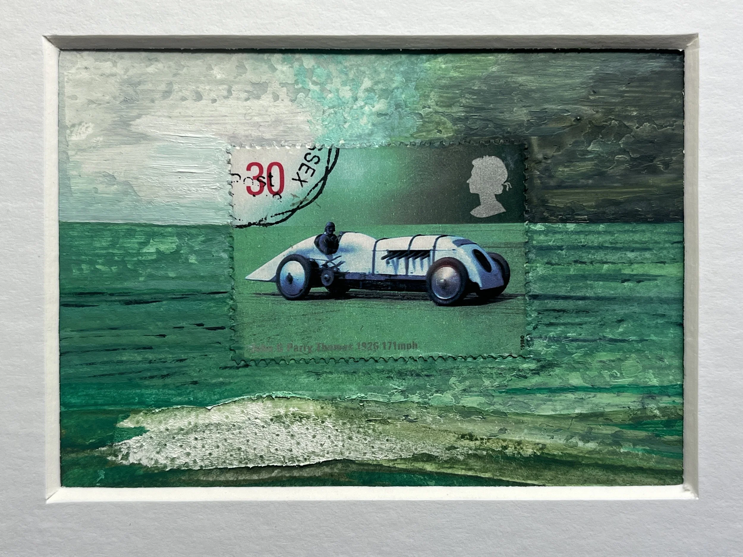 British Land Speed Record Holder Postage Stamp Art