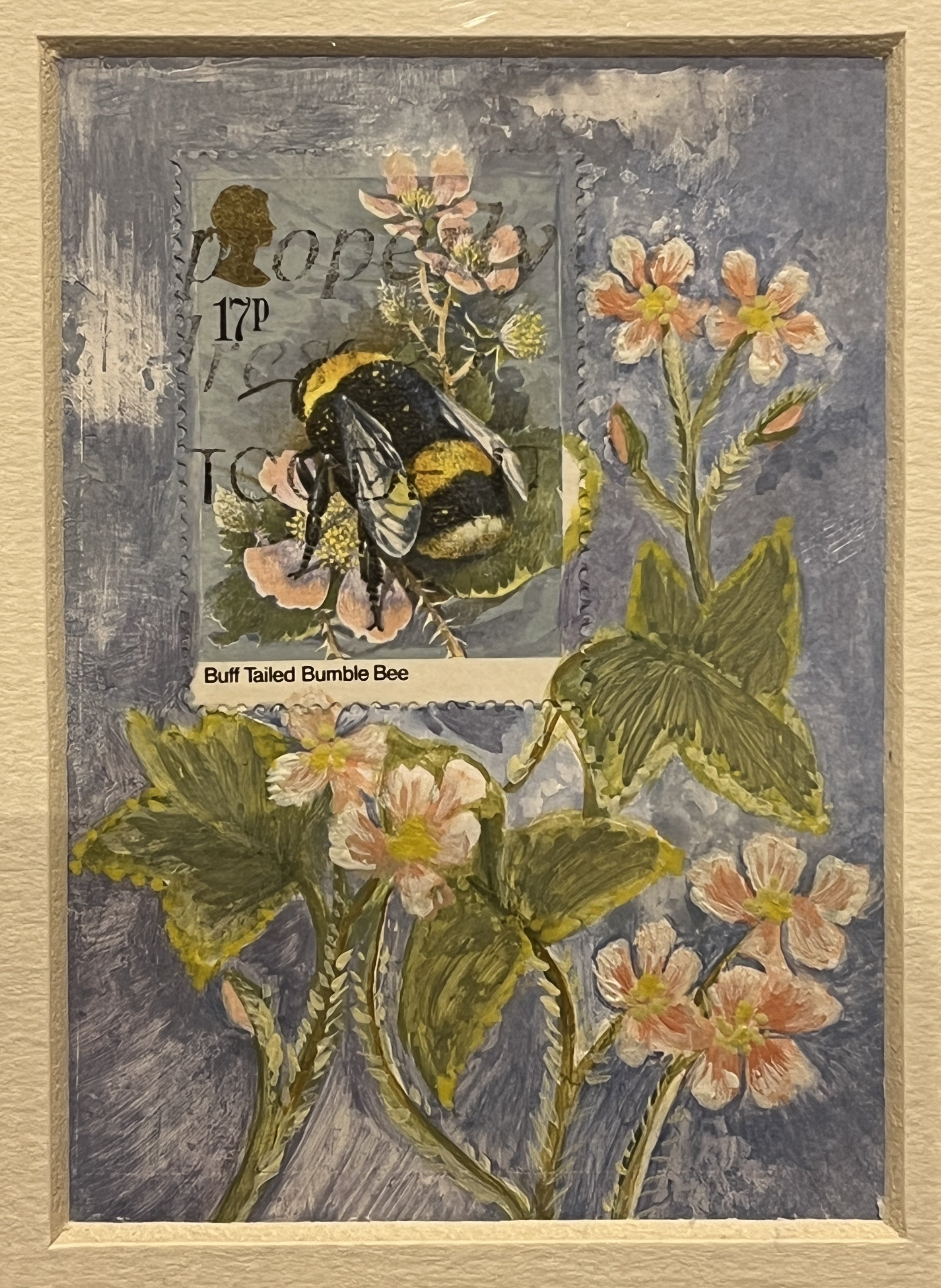 Buff Tailed Bumble Bee Postage Stamp Art (839)