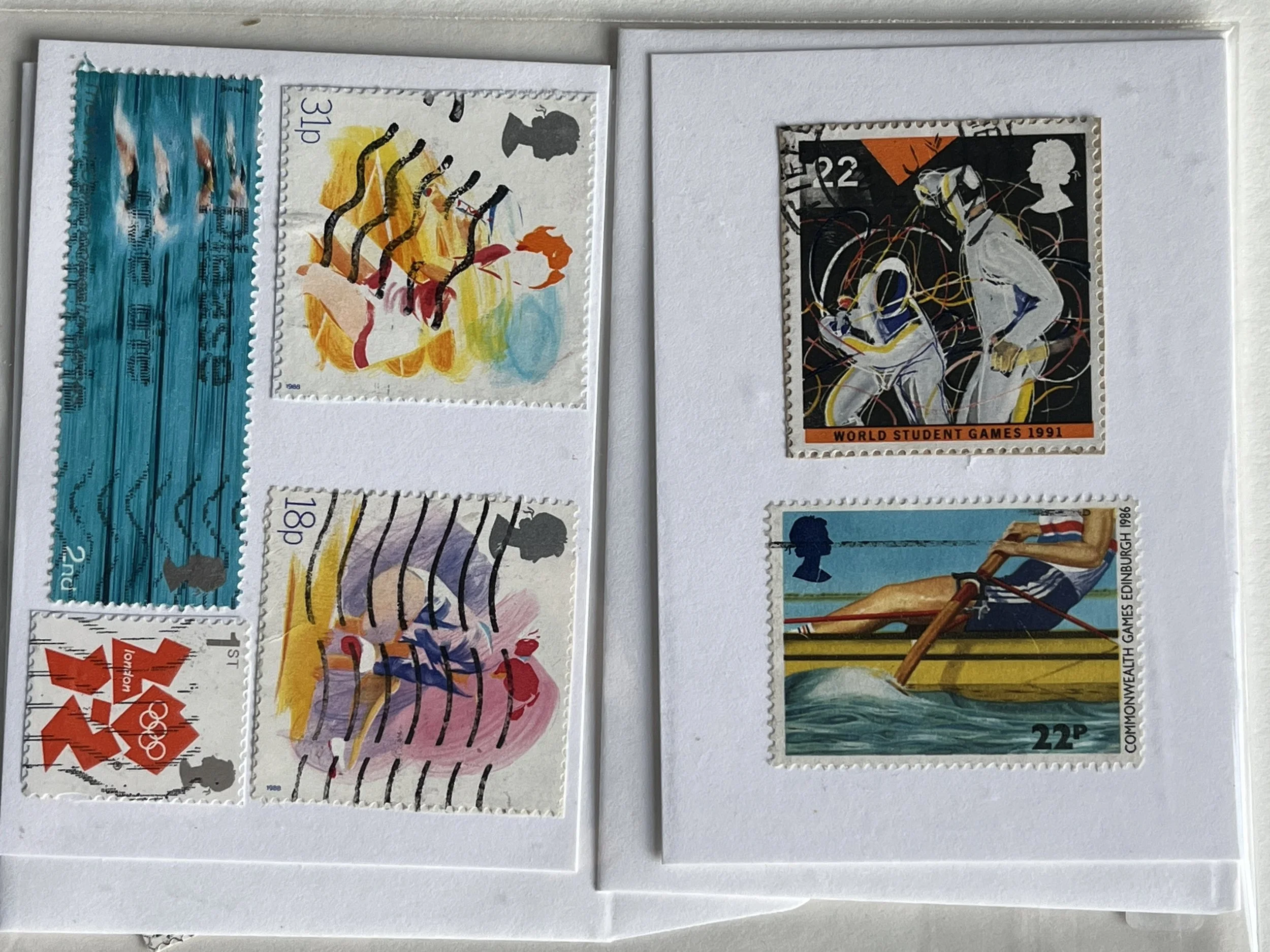 Two Small Sports Stamps Greetings Card