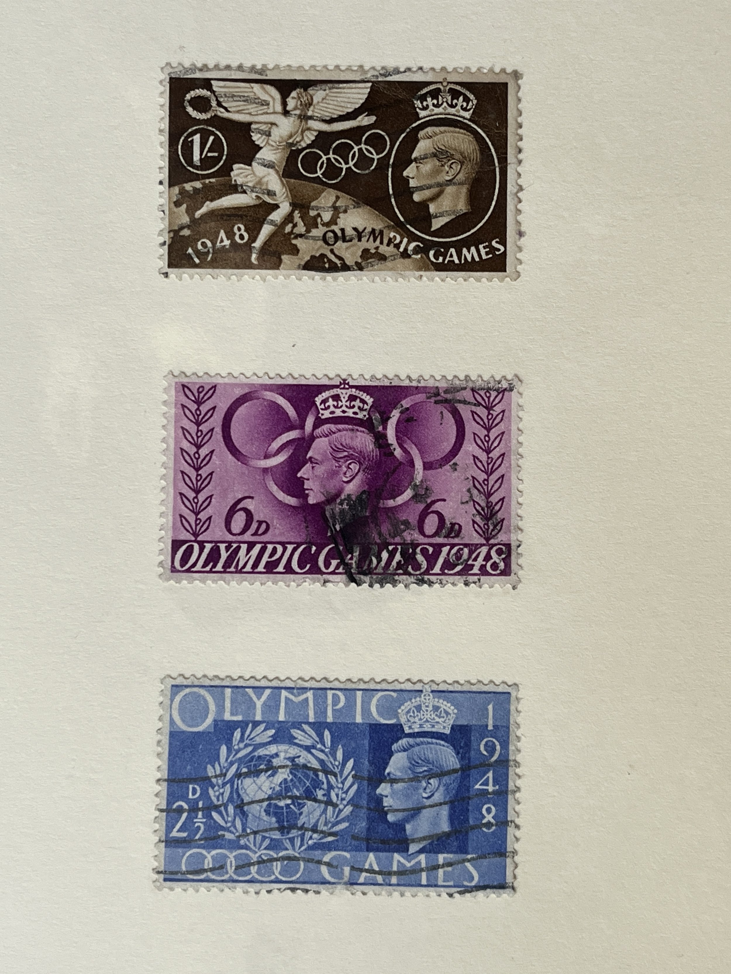 Vintage Olympic Stamps Greetings Card