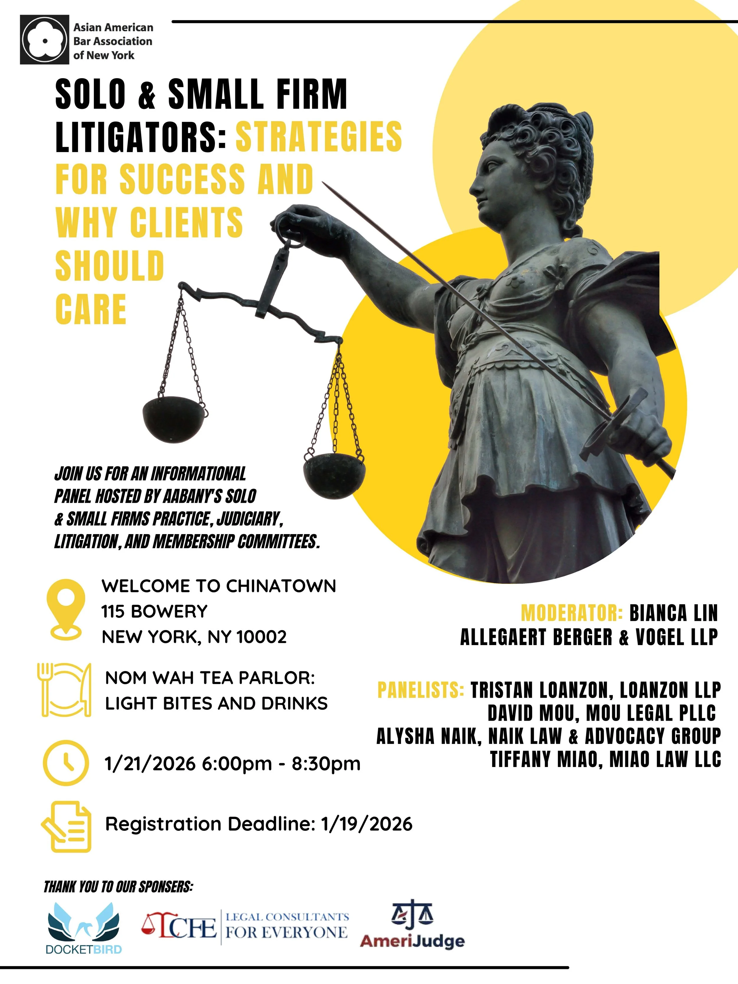 AABANY Presents: Solo &amp; Small Law Firm Litigators: Strategies for Success and Why Clients Should Care