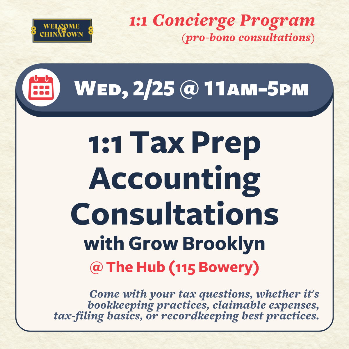 Tax Prep Accounting Consultations with Grow Brooklyn