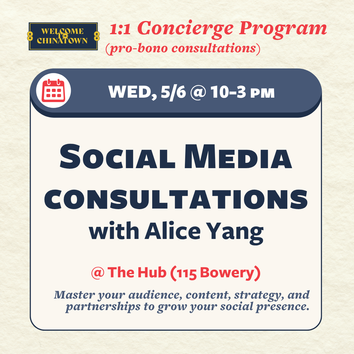 Social Media Consultations with Alice Yang