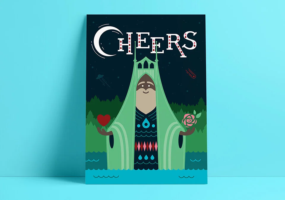 The past several years, I have designed my own holiday cards to send to friends and family. I created this design when I moved back to Portland in celebration of my new home.