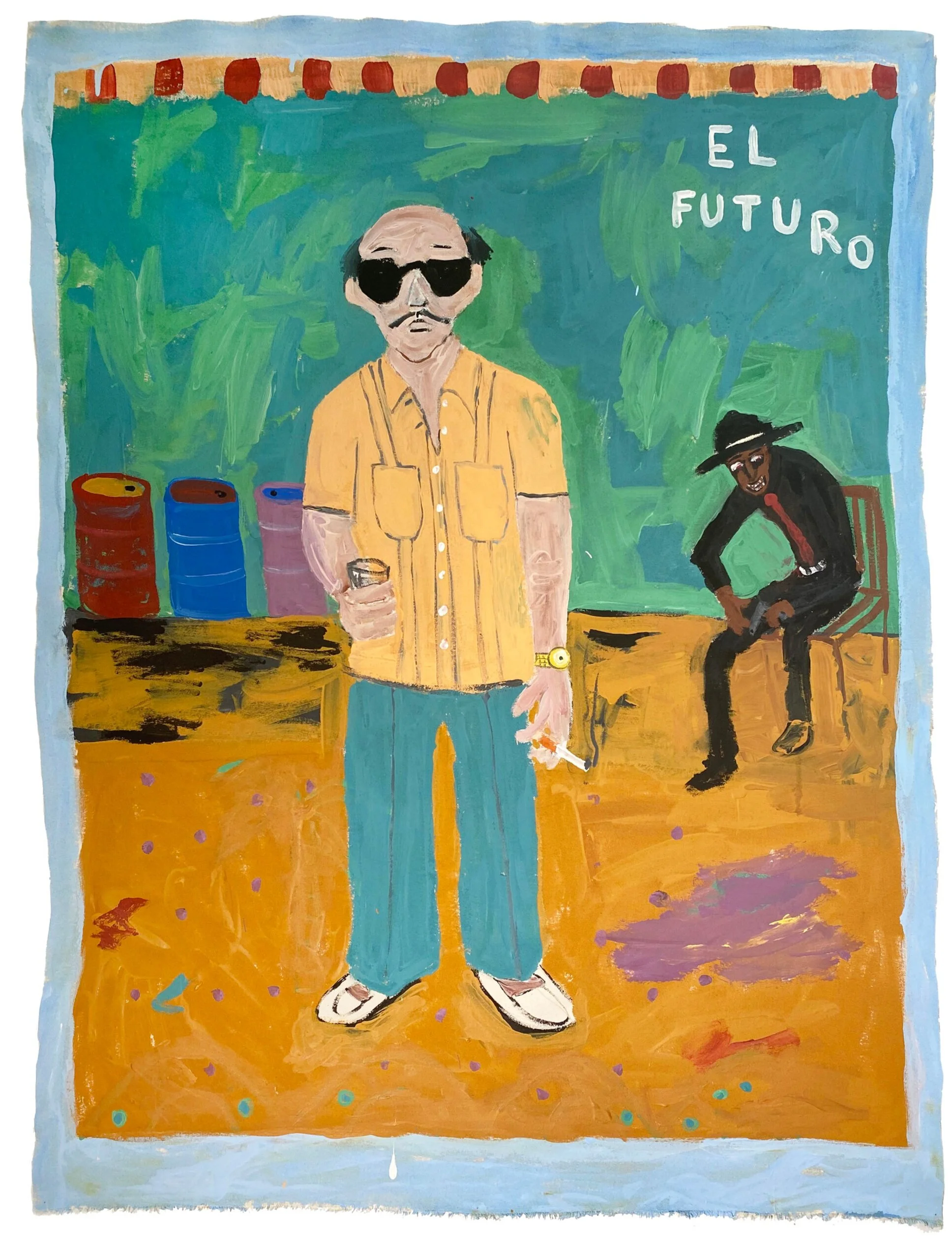 The Expatriate & The Mercenary (The Future Is in the Past) Acrylic on Canvas 30x40 inches 2020