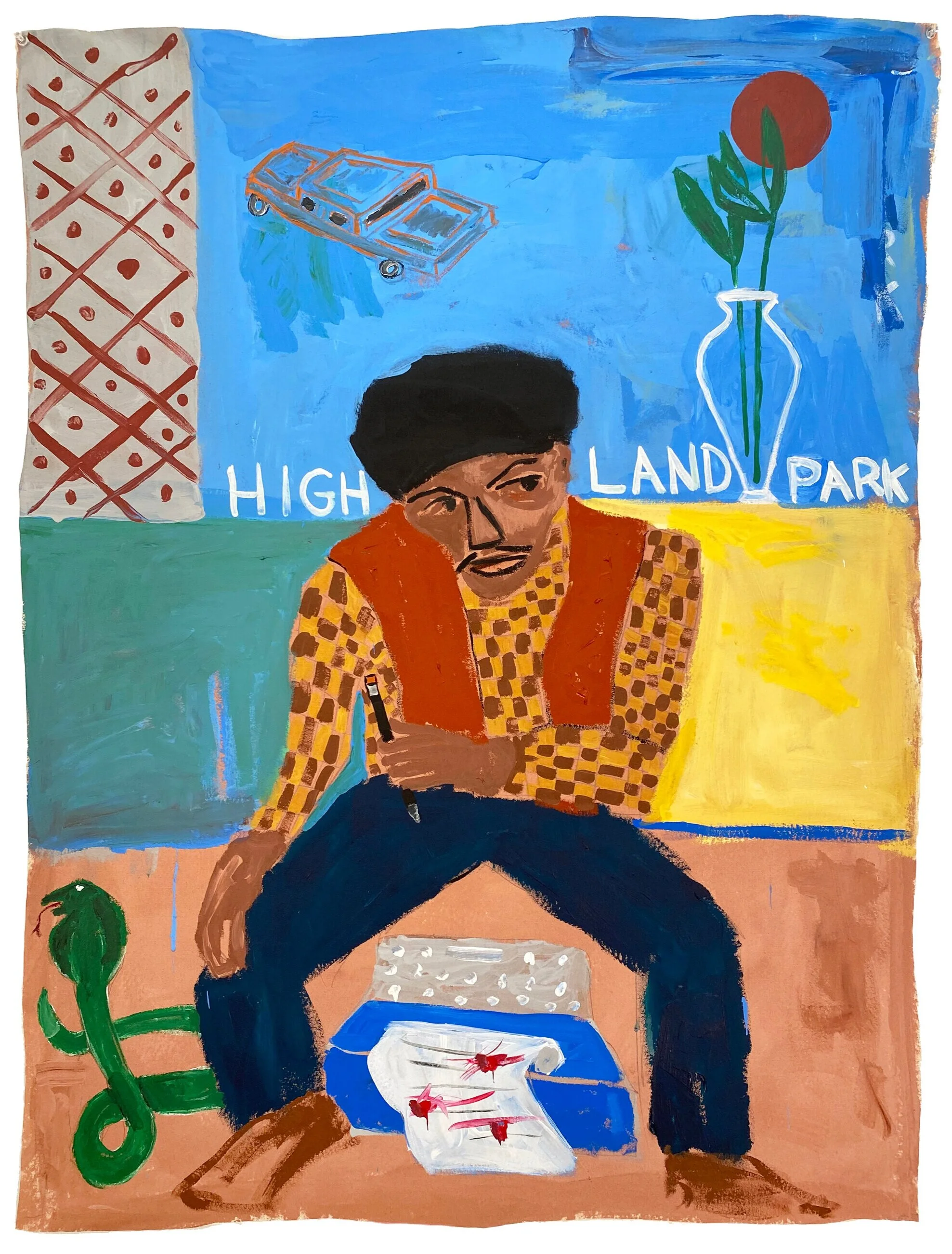 Donald Goines (1936-1974) Acrylic on Canvas 35x45 inches 2020