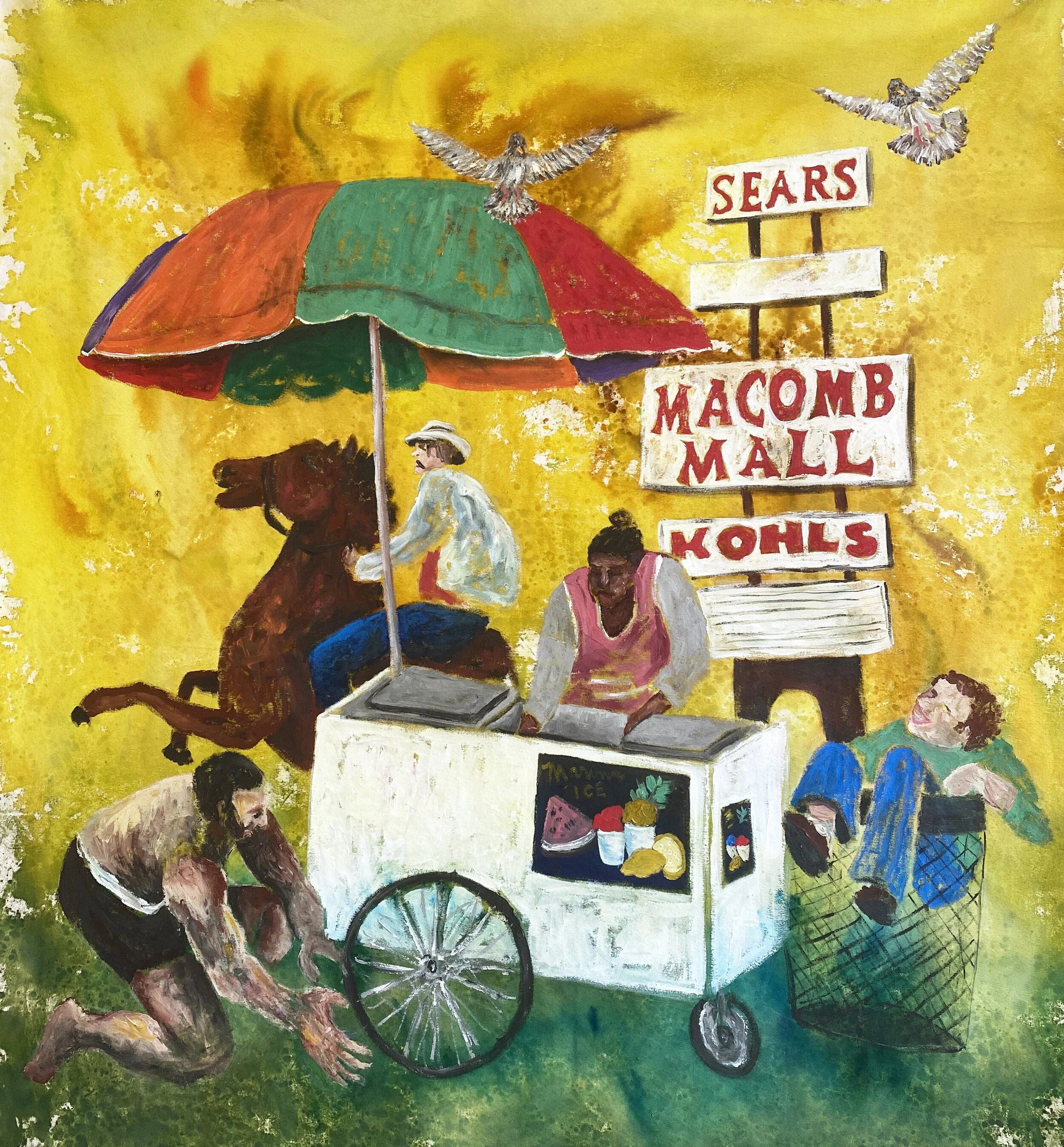 Diogenes, 71x63.5 inches, Acrylic and Dye on Canvas, 2021