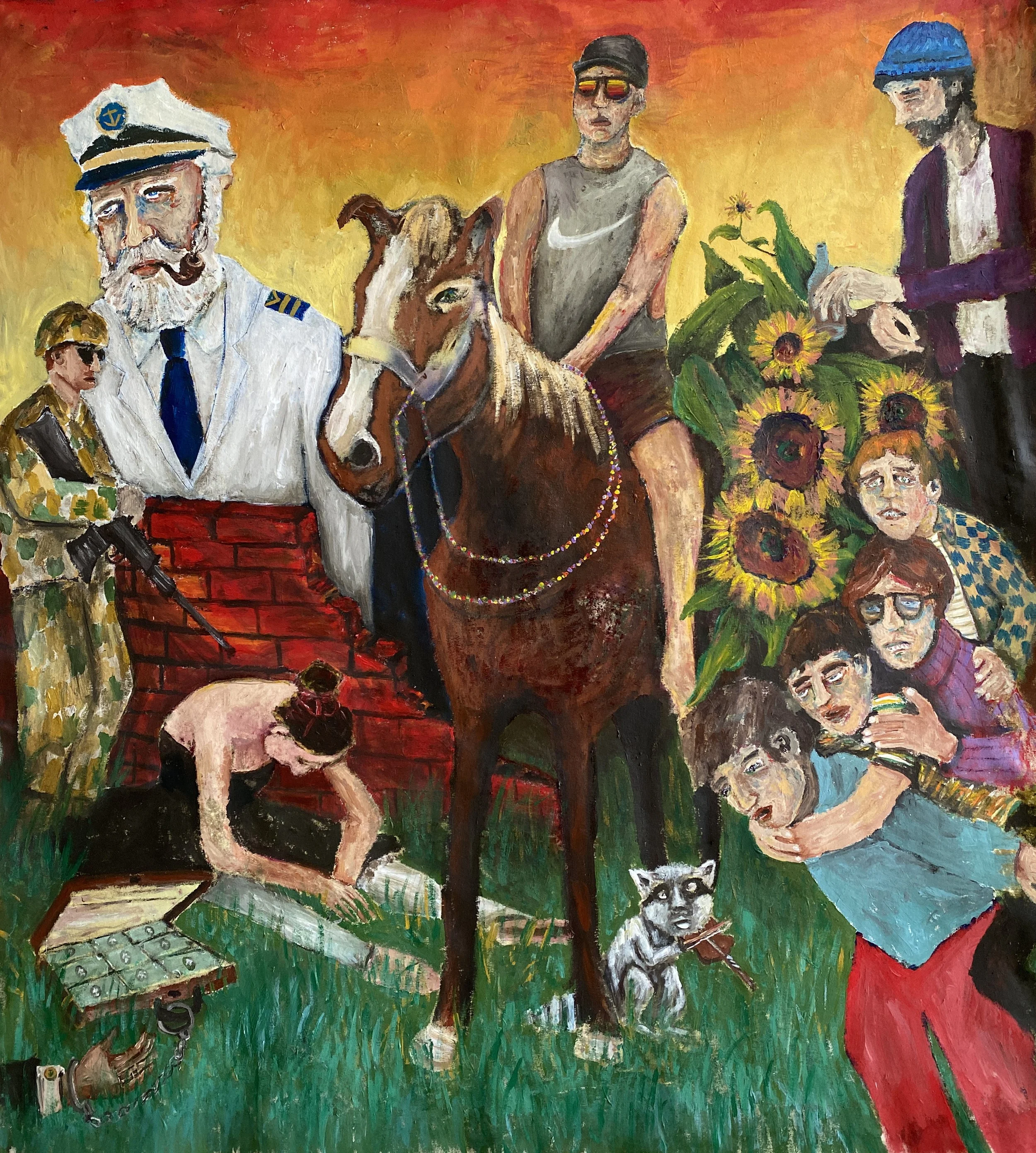 Locust Avenue, Acrylic on Canvas, 61x68 inches, 2022