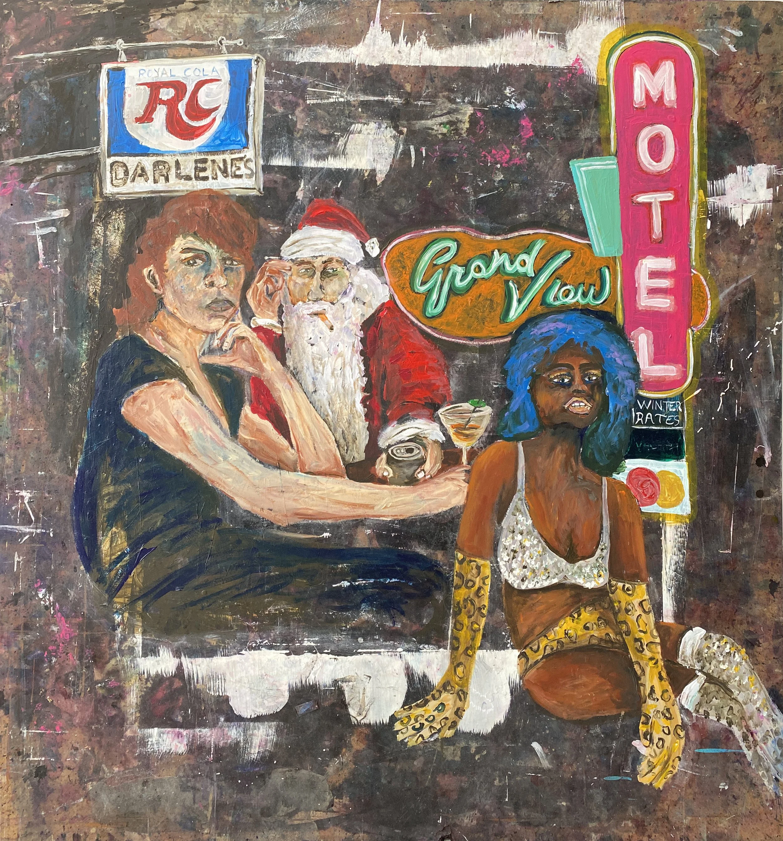 Smoke Ring Carousel, Acrylic on Masonite, 48x50 inches, 2022