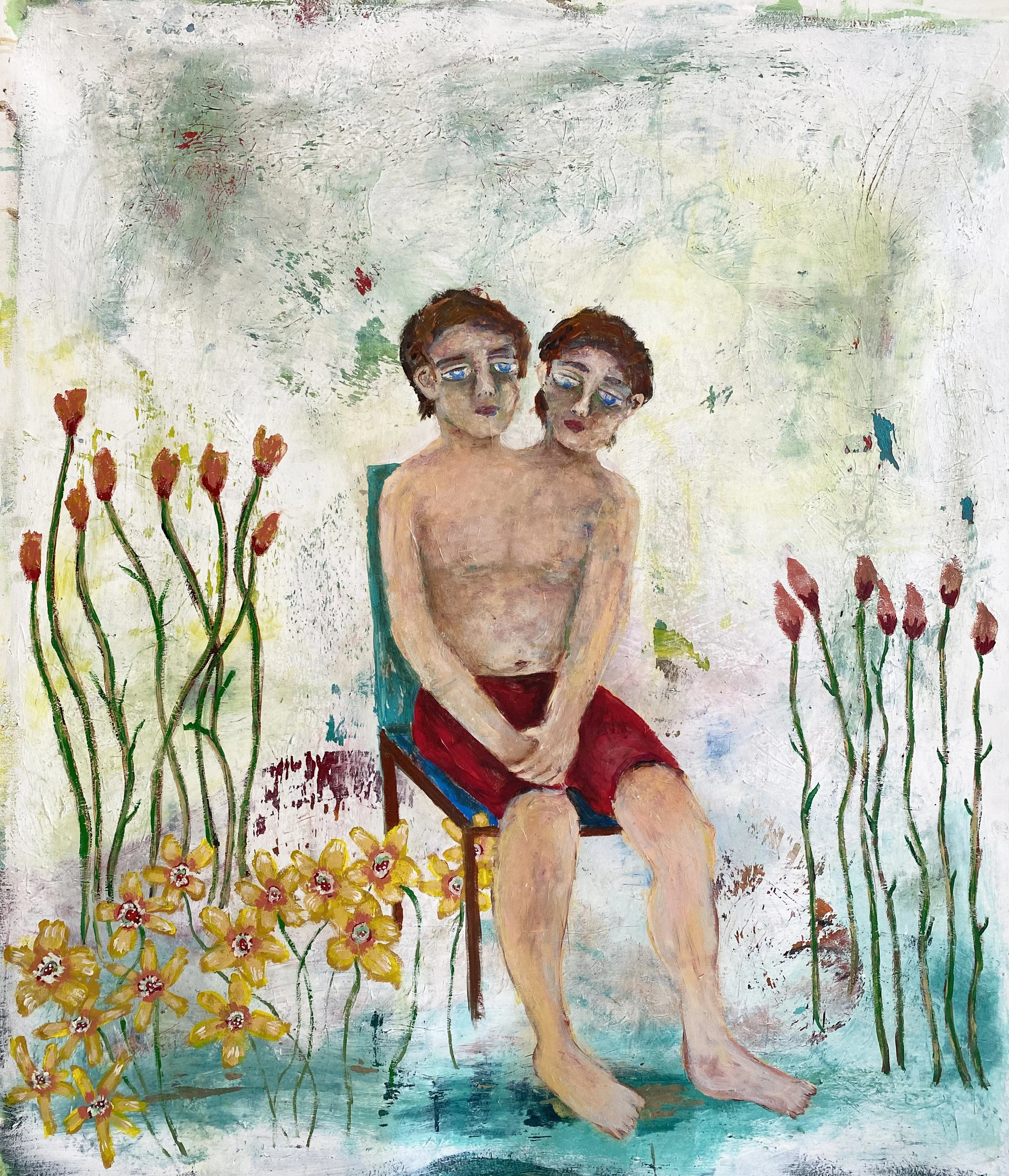 Two Self's, 47x42 inches, Acrylic on Canvas, 2022