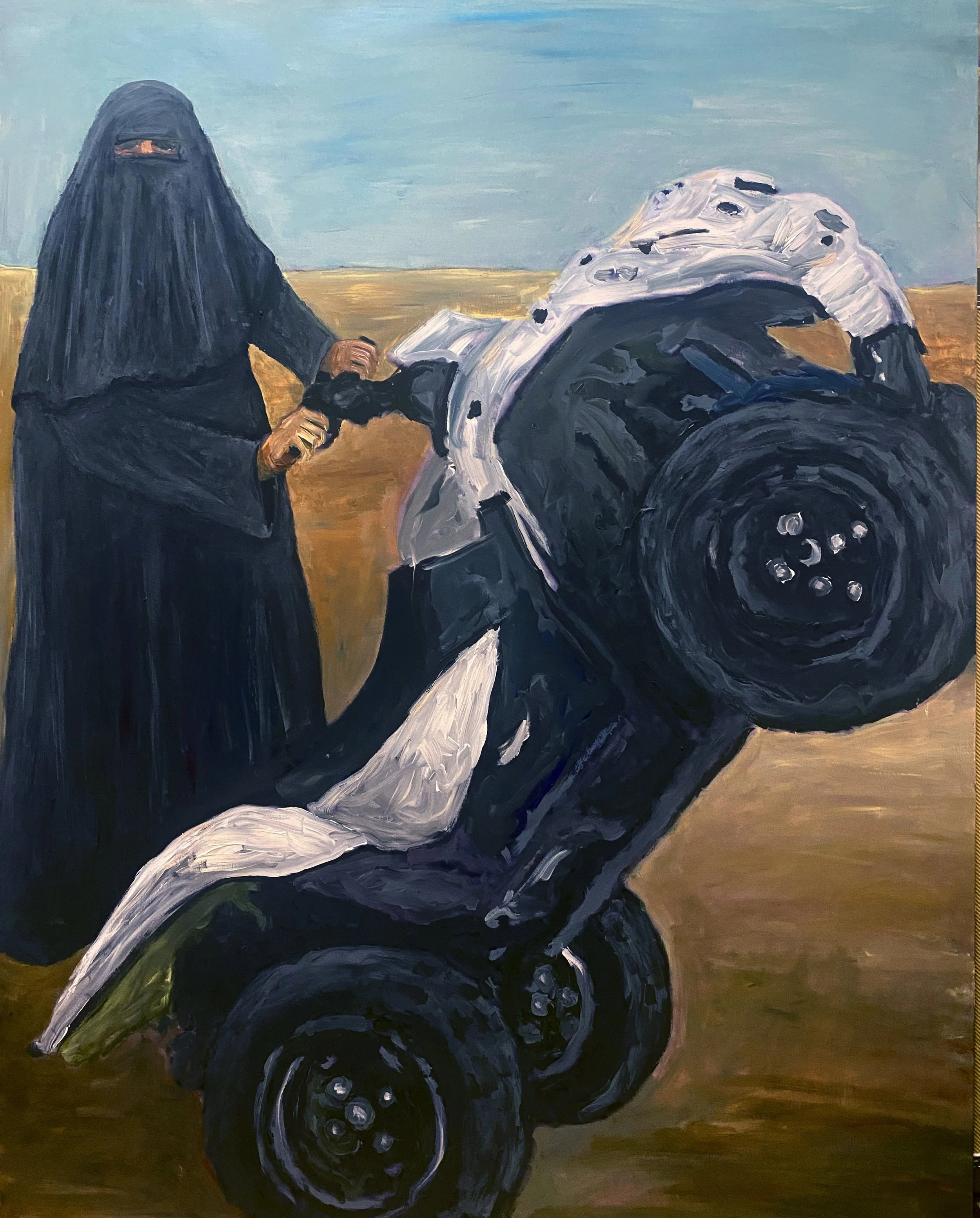 Four Wheeler, 40x60 inches, Acrylic on Canvas, 2023, $8500